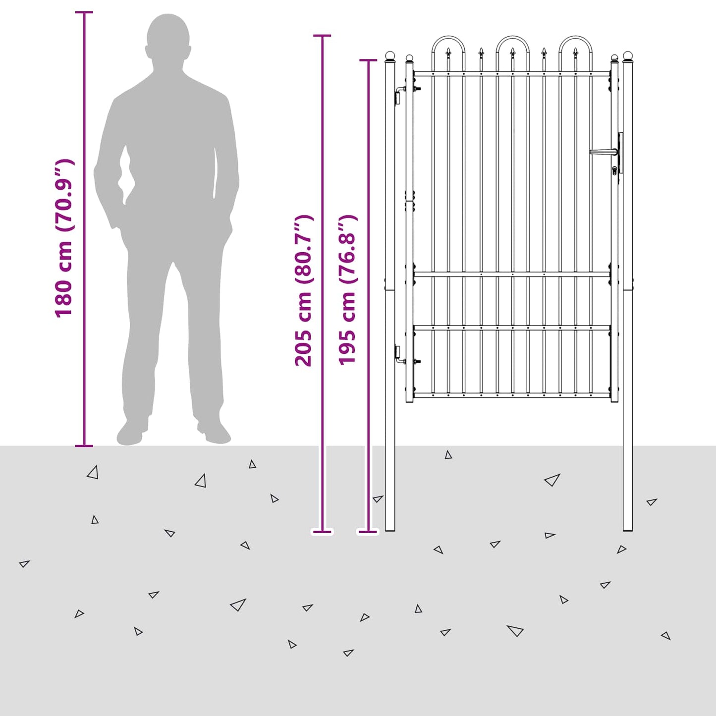 Fence Gate HORST 100 x 150 cm Steel Black Lockable
