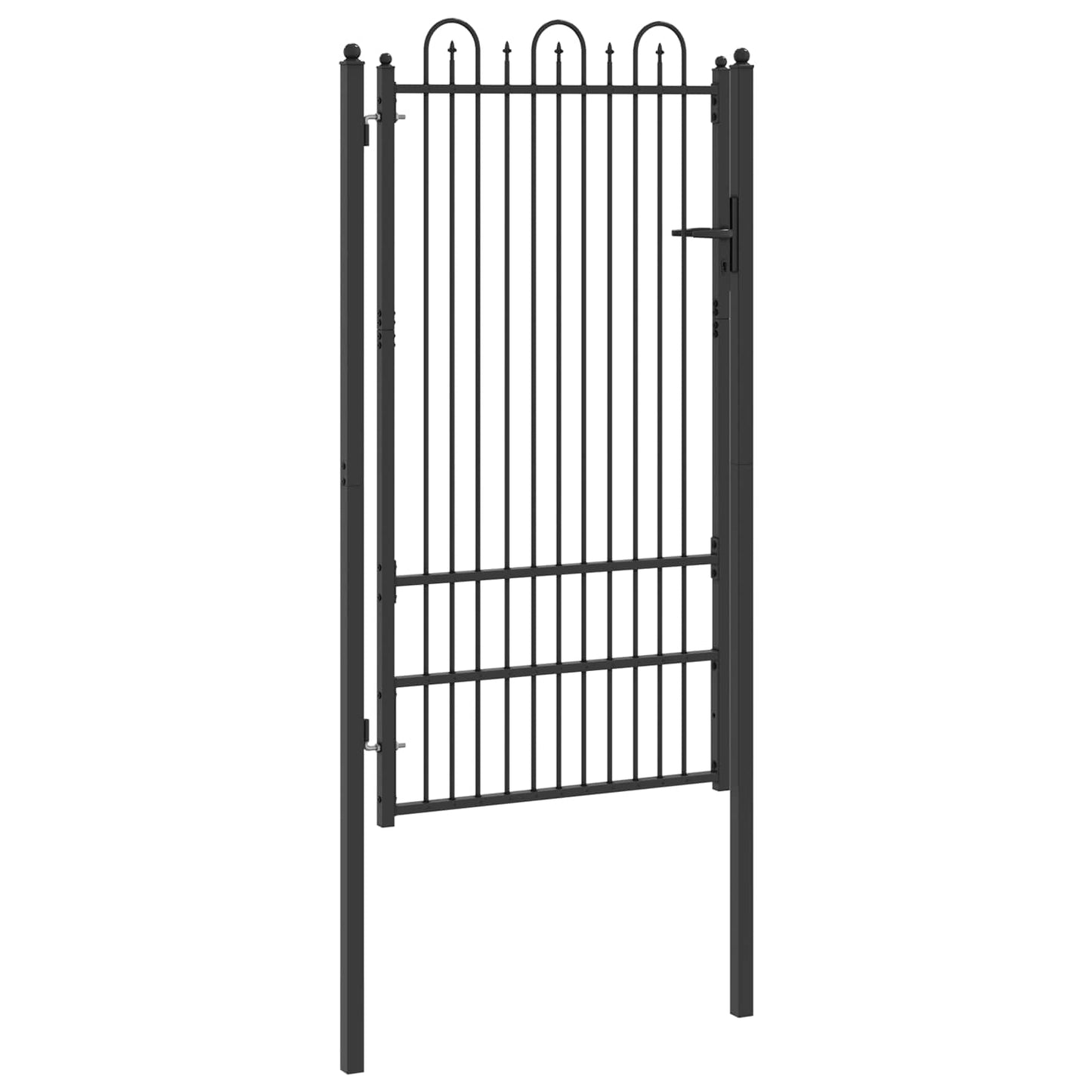 Fence Gate HORST 100 x 175 cm Steel Black Lockable