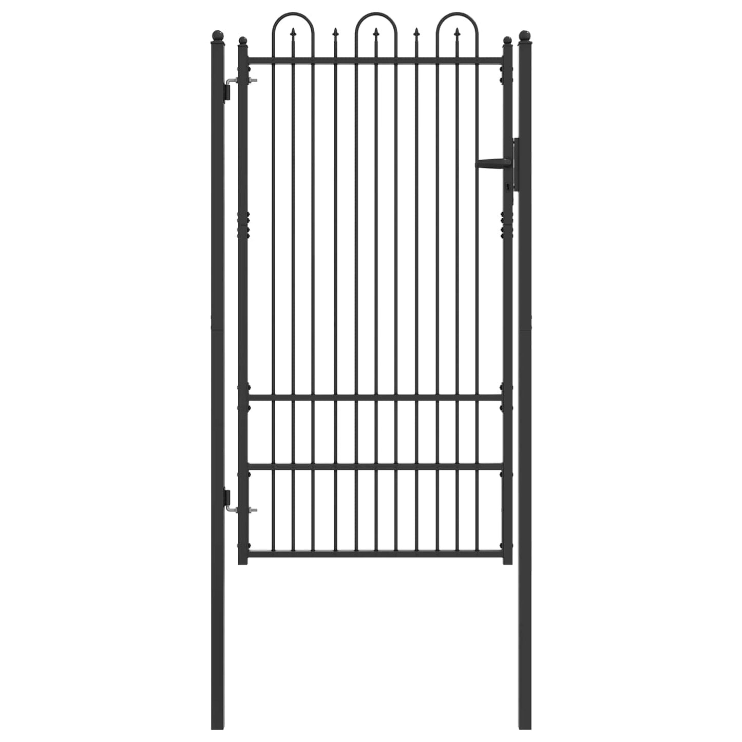 Fence Gate HORST 100 x 175 cm Steel Black Lockable