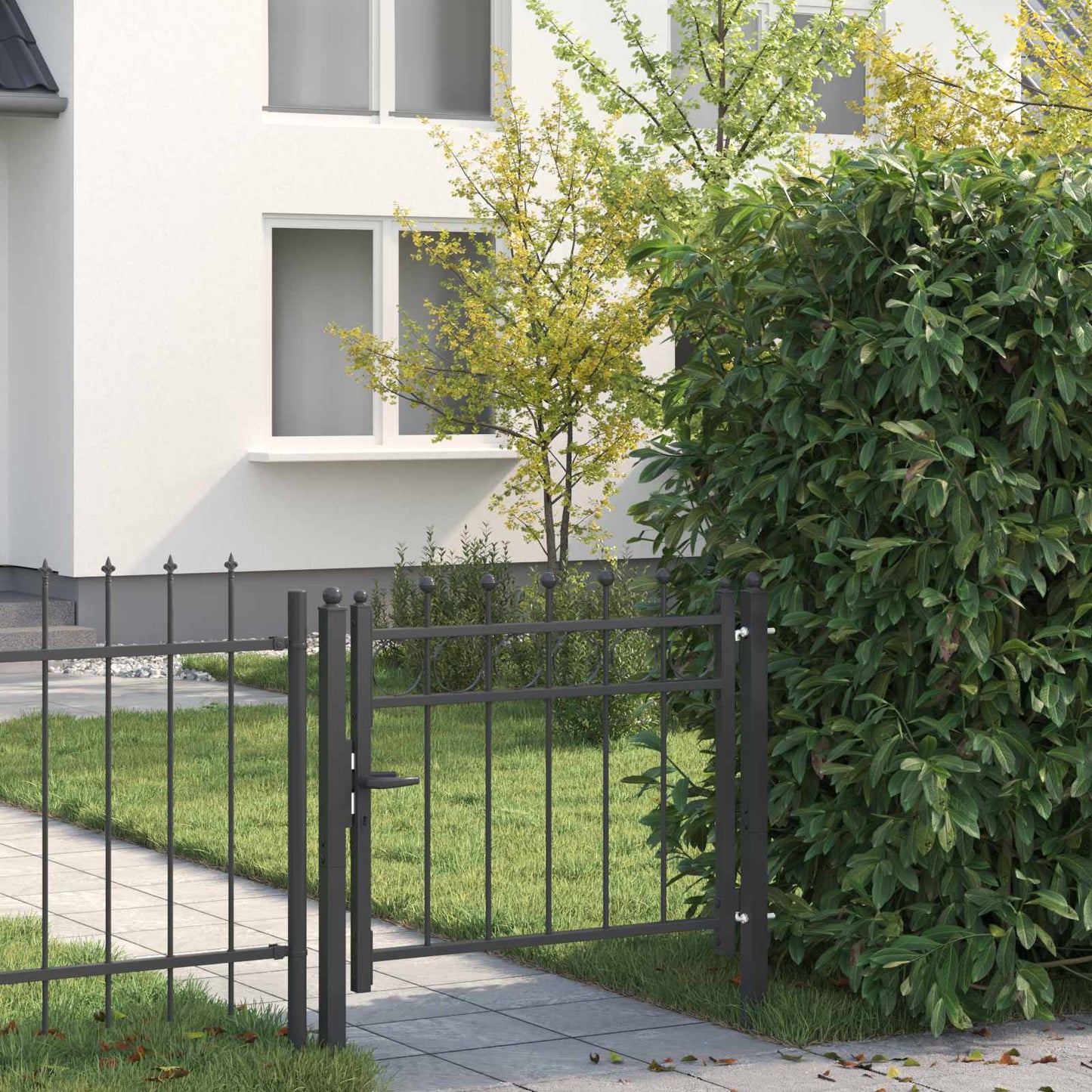 Fence Gate HORST 100 x 75 cm Metal Black Lockable