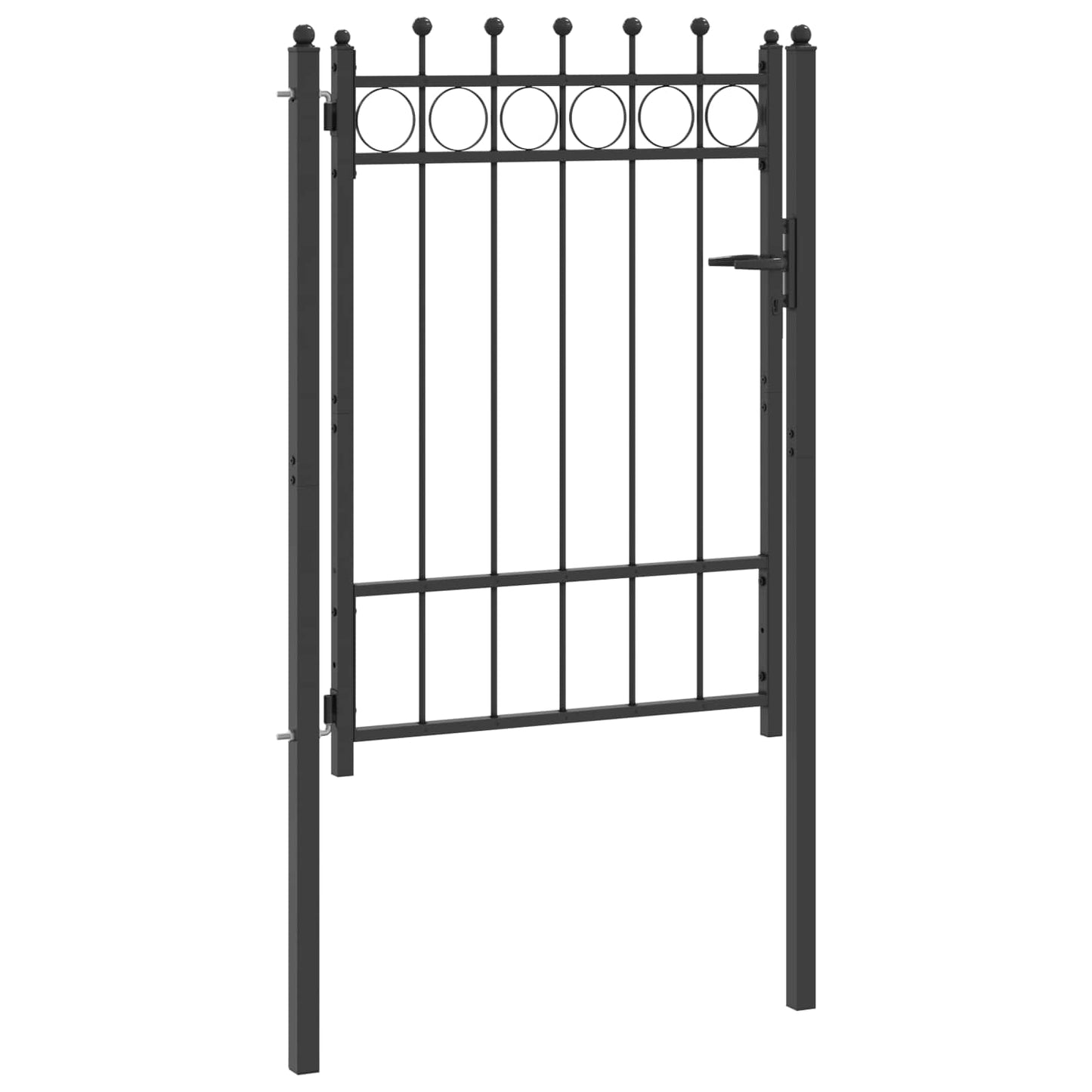 Fence Gate HORST 100 x 125 cm Metal Black Lockable