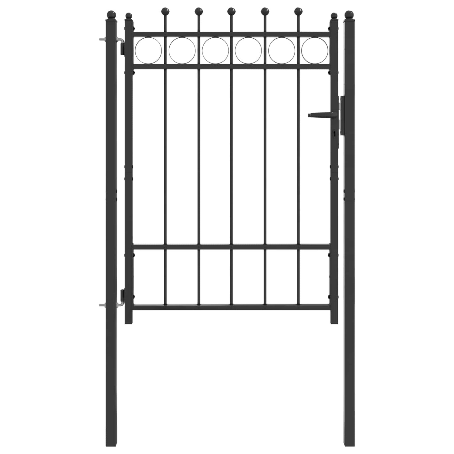 Fence Gate HORST 100 x 125 cm Metal Black Lockable