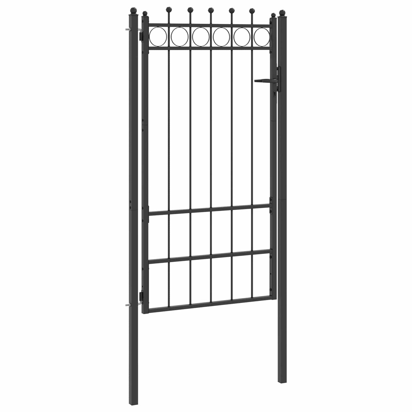 Fence Gate HORST 100 x 175 cm Metal Black Lockable