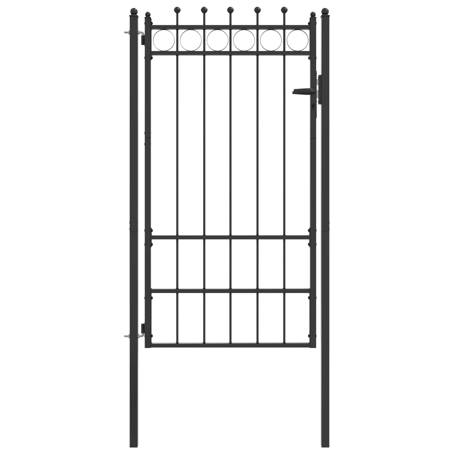 Fence Gate HORST 100 x 175 cm Metal Black Lockable