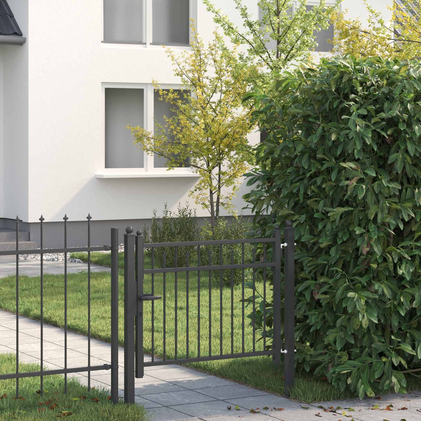 Fence Gate HORST 100 x 75 cm Metal Black Lockable