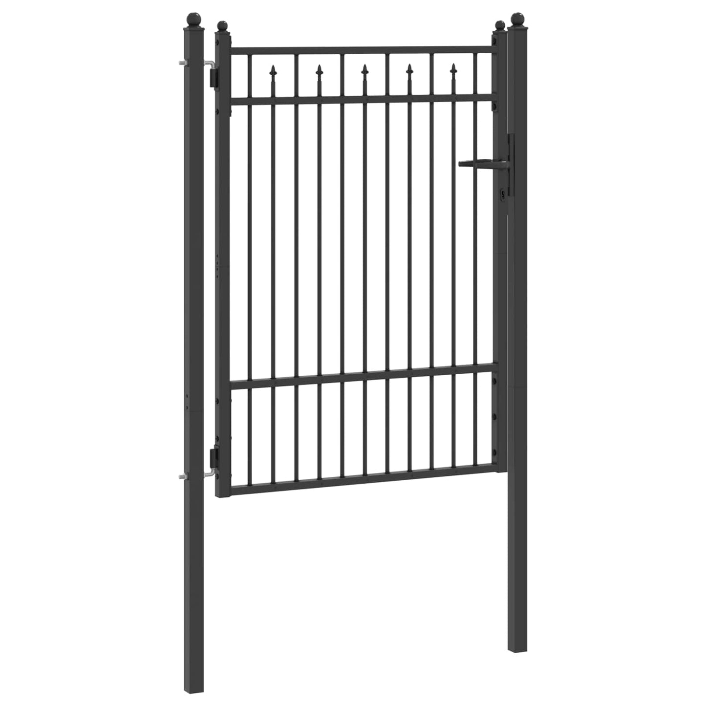 Fence Gate HORST 100 x 125 cm Metal Black Lockable