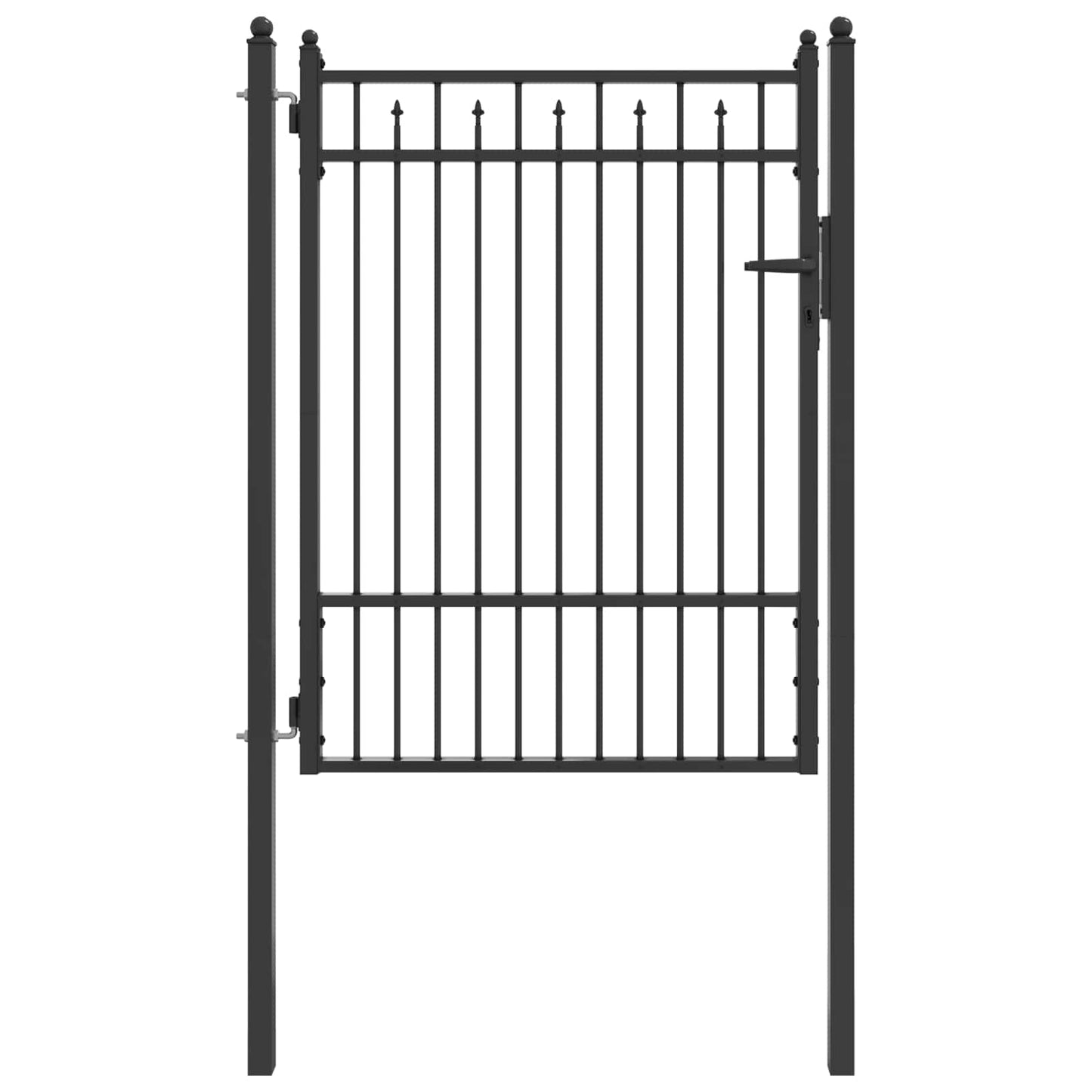Fence Gate HORST 100 x 125 cm Metal Black Lockable