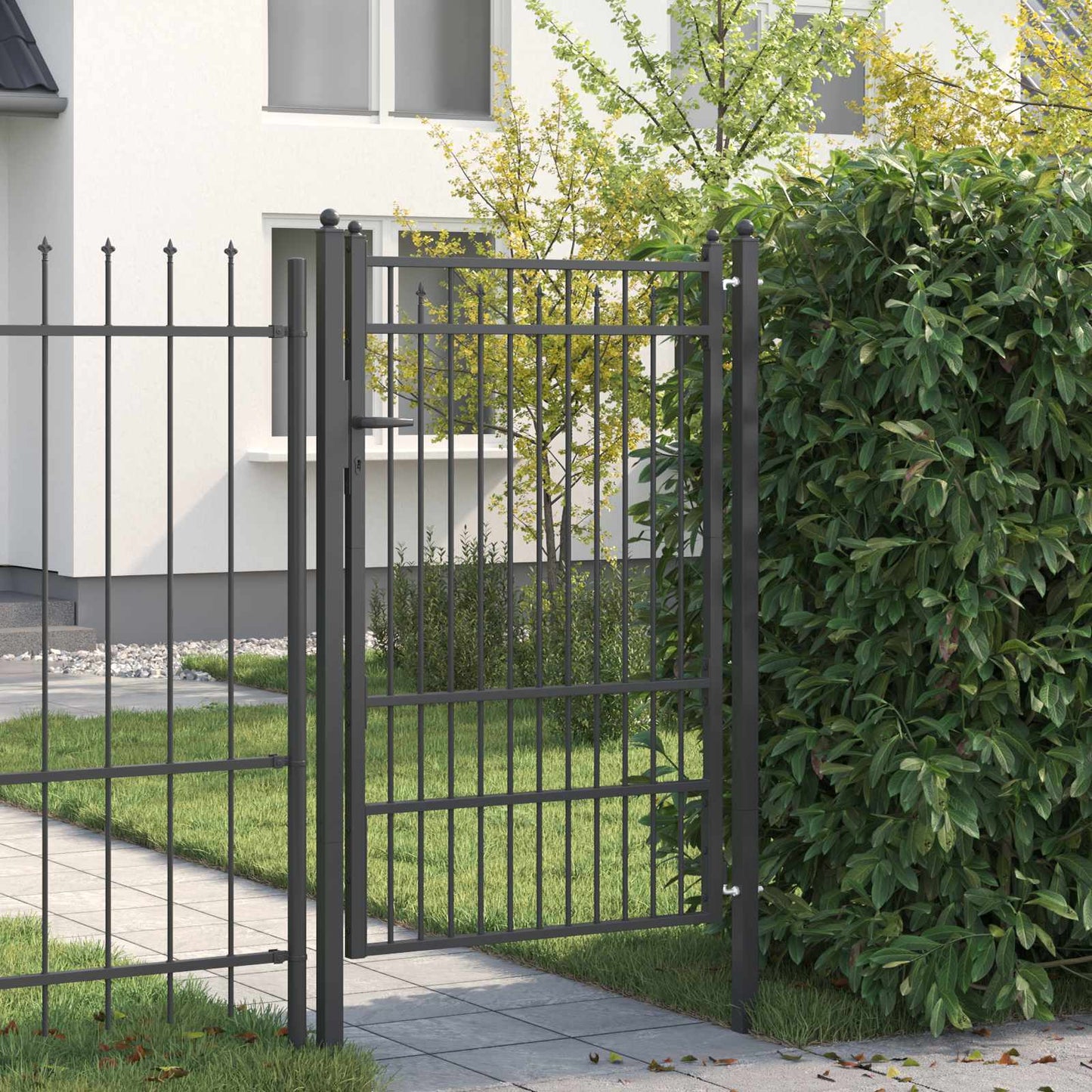 Fence Gate HORST 100 x 150 cm Metal Black Lockable