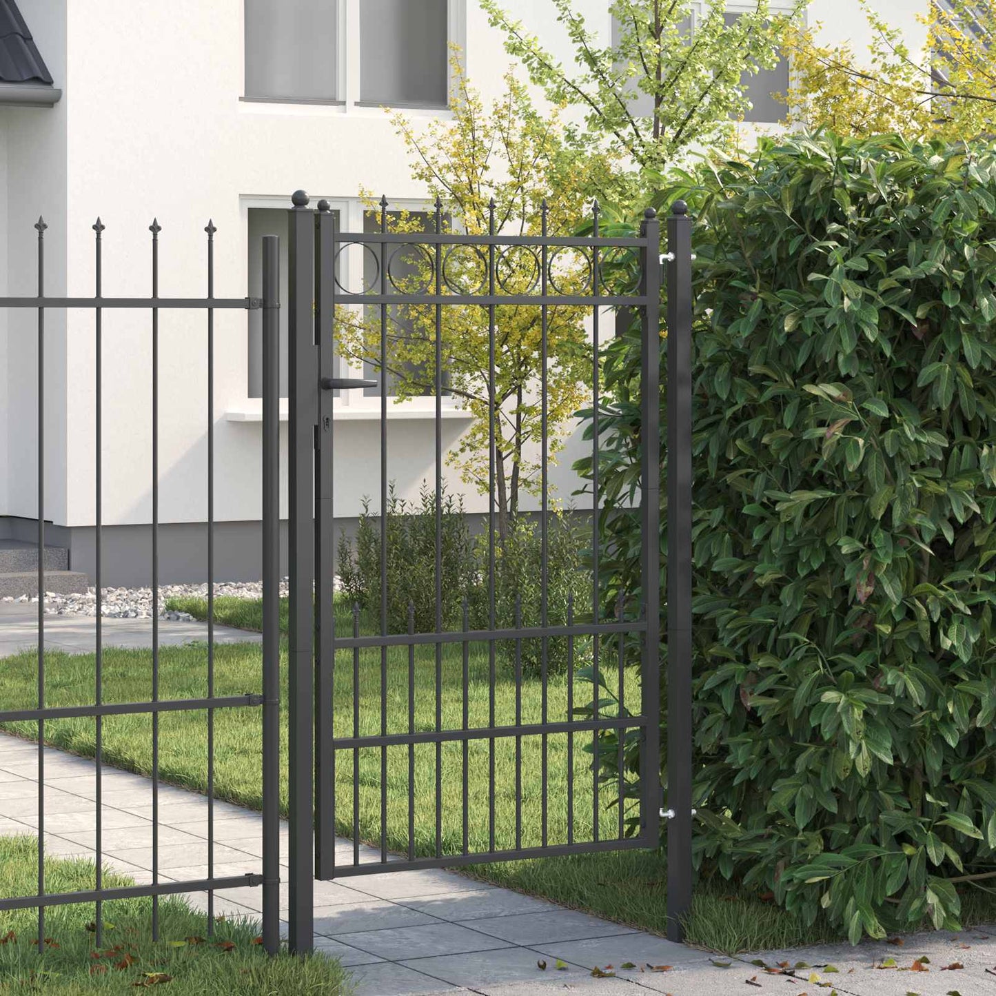 Fence Gate HORST Steel Black Lockable