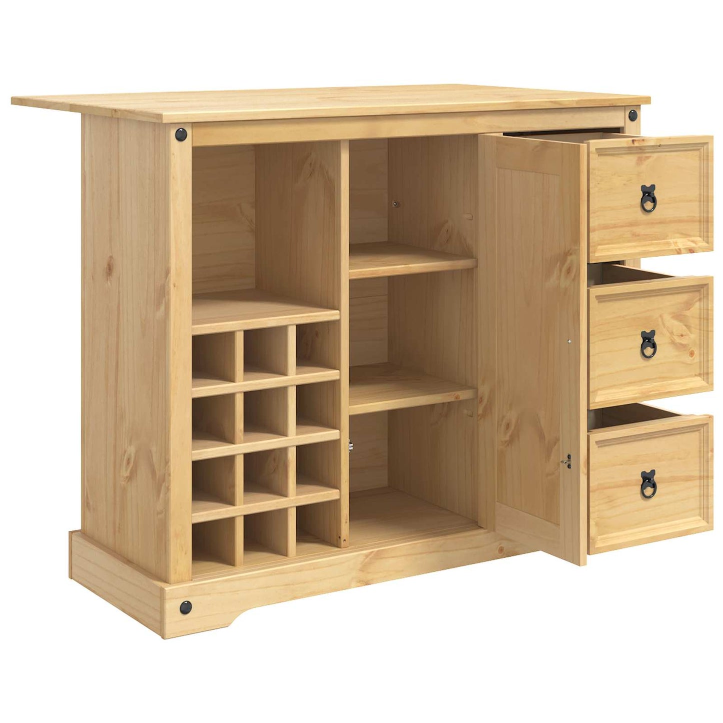 Kitchen Storage Honey Wax 112 x 70 x 91.5 cm Solid-Pine