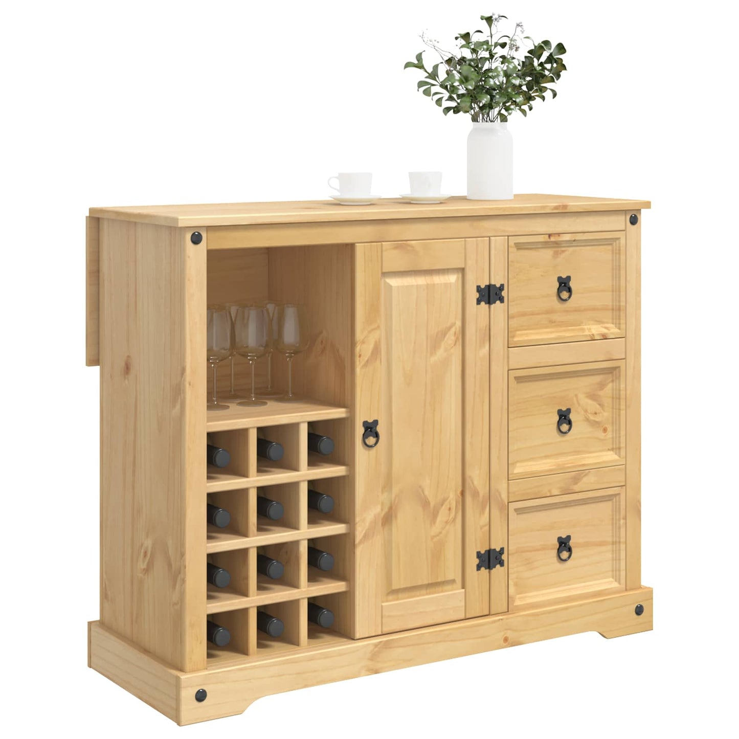 Kitchen Storage Honey Wax 112 x 70 x 91.5 cm Solid-Pine