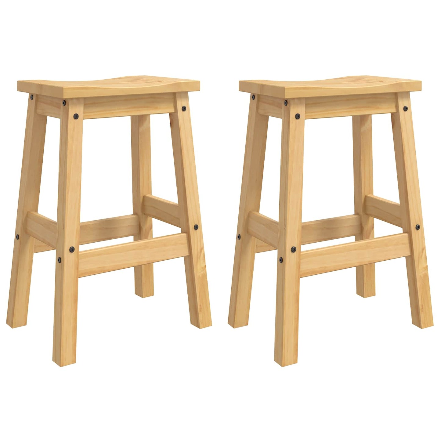 Bar Stool 2 pcs Honey Wax 44 x 30 x 63 cm Solid-Pine