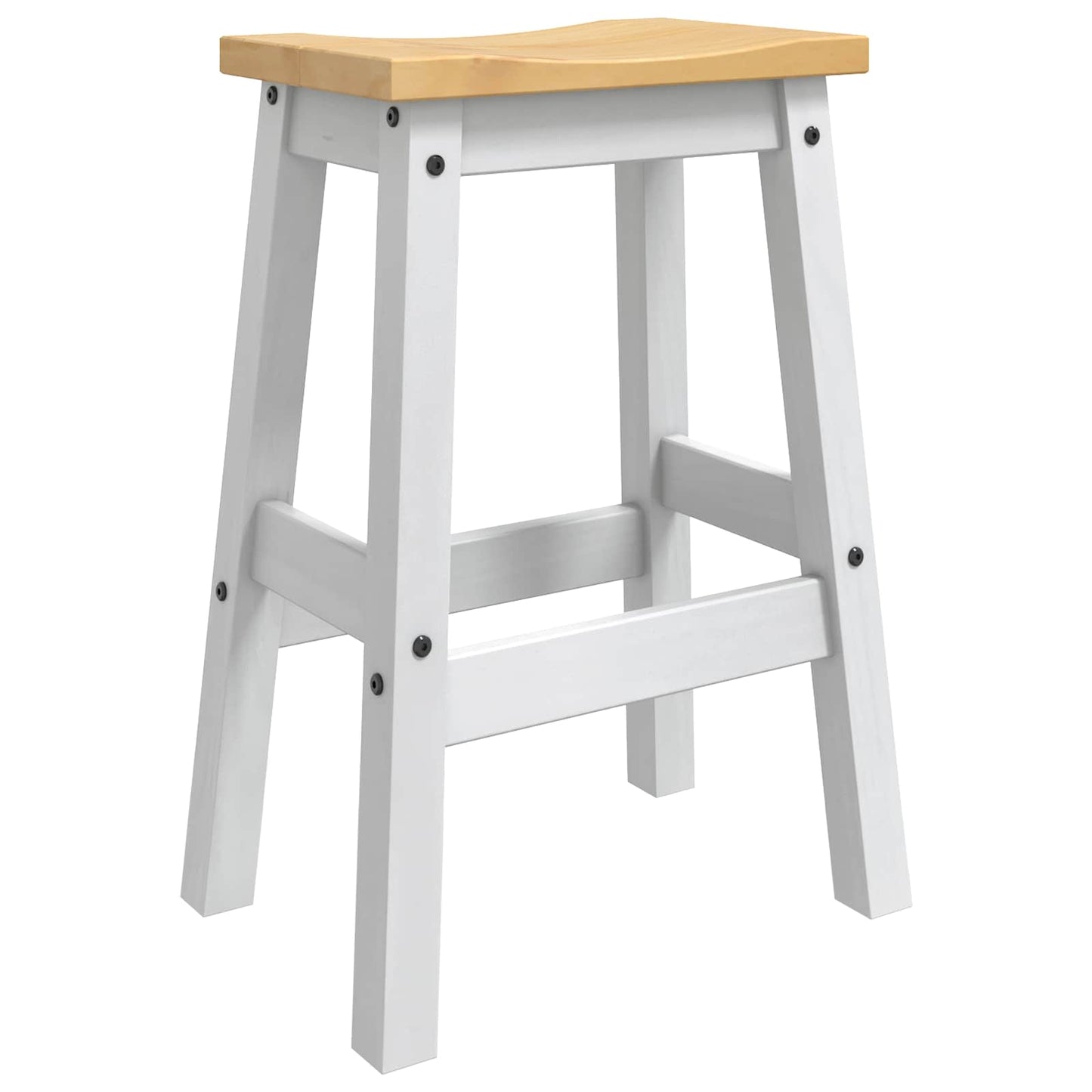 Bar Stool 2 pcs White and Honey Wax 44 x 30 x 63 cm Solid-Pine