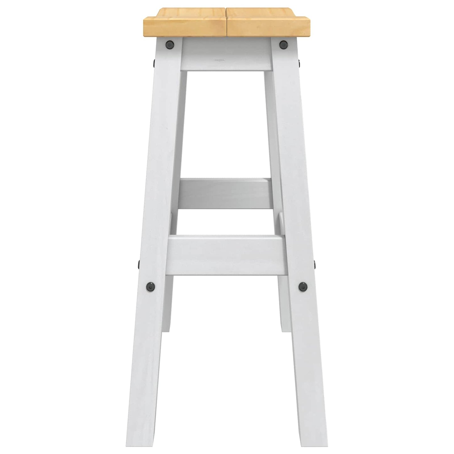Bar Stool 2 pcs White and Honey Wax 44 x 30 x 63 cm Solid-Pine