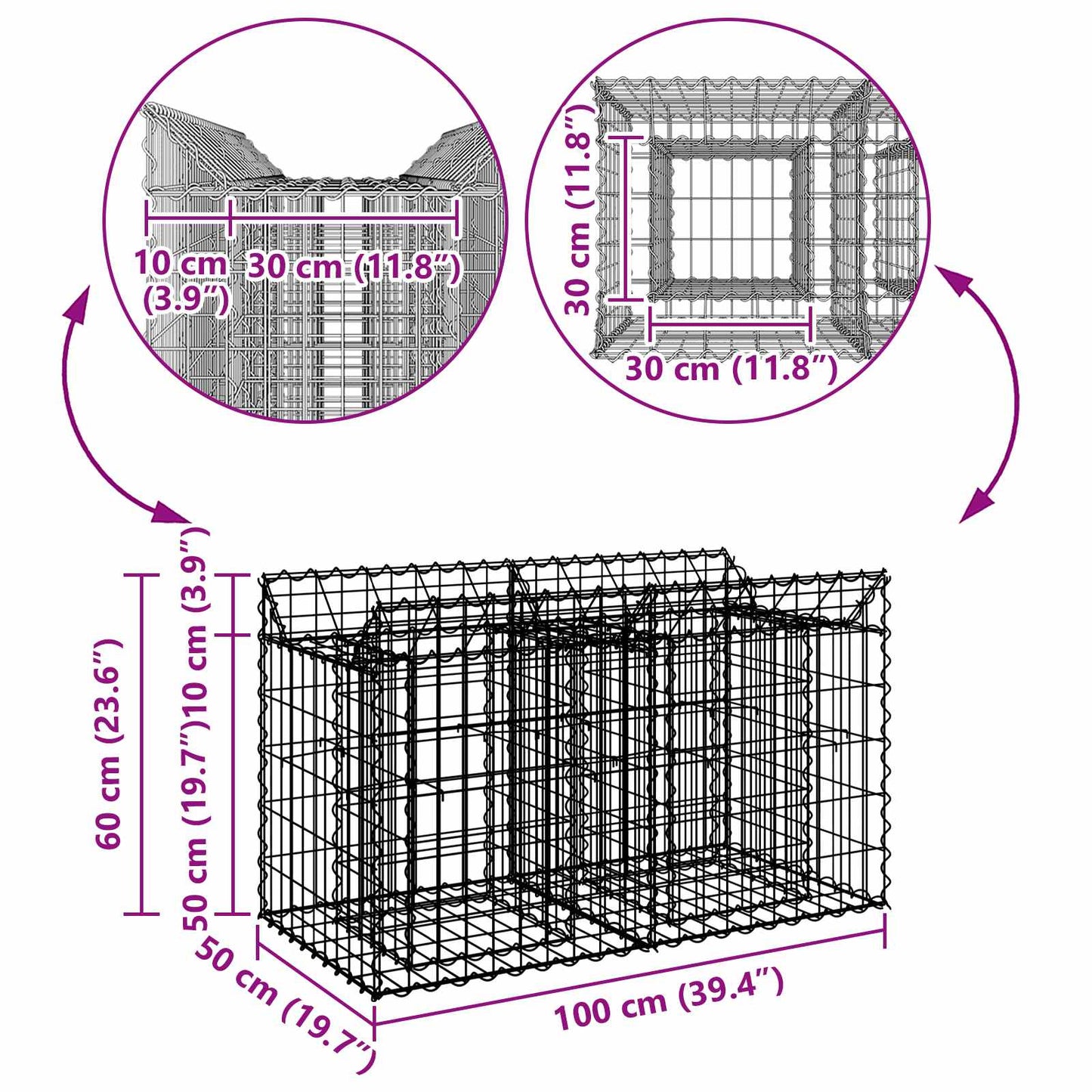 Gabion Raised Bed Silver