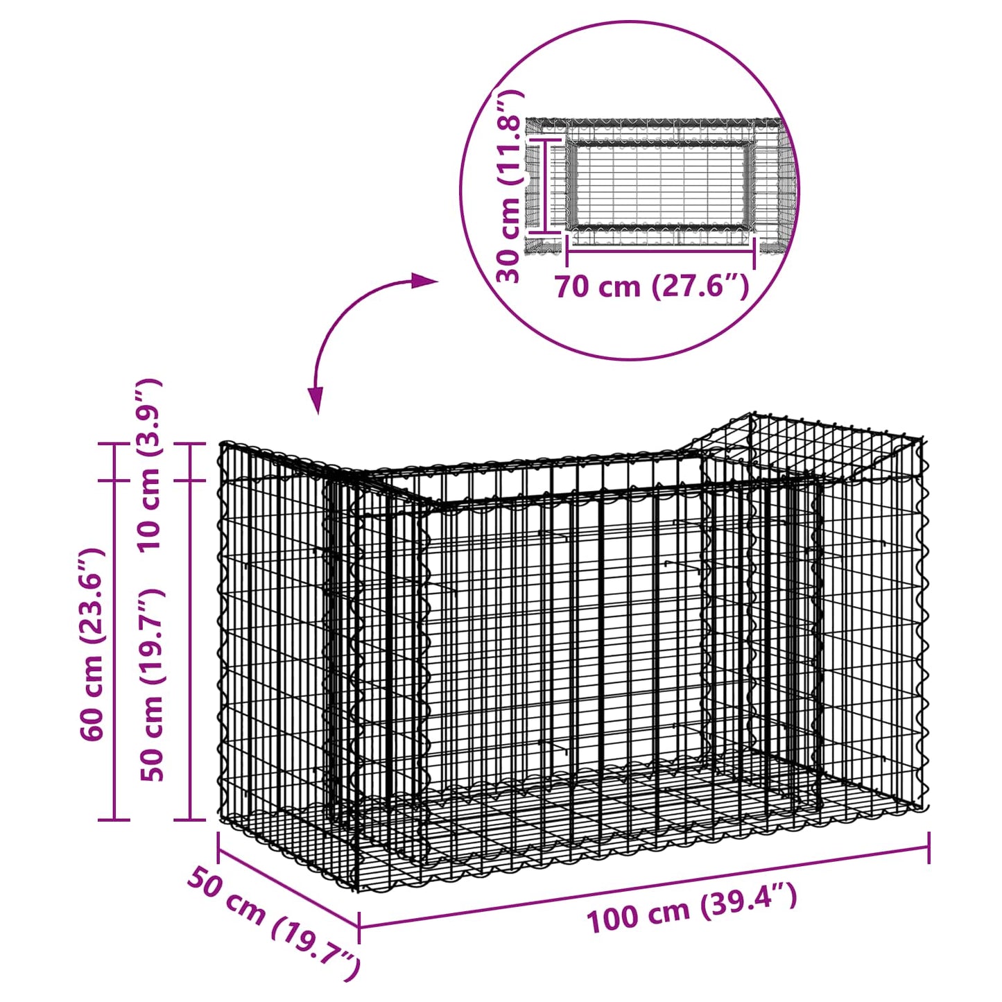Gabion Raised Bed Silver