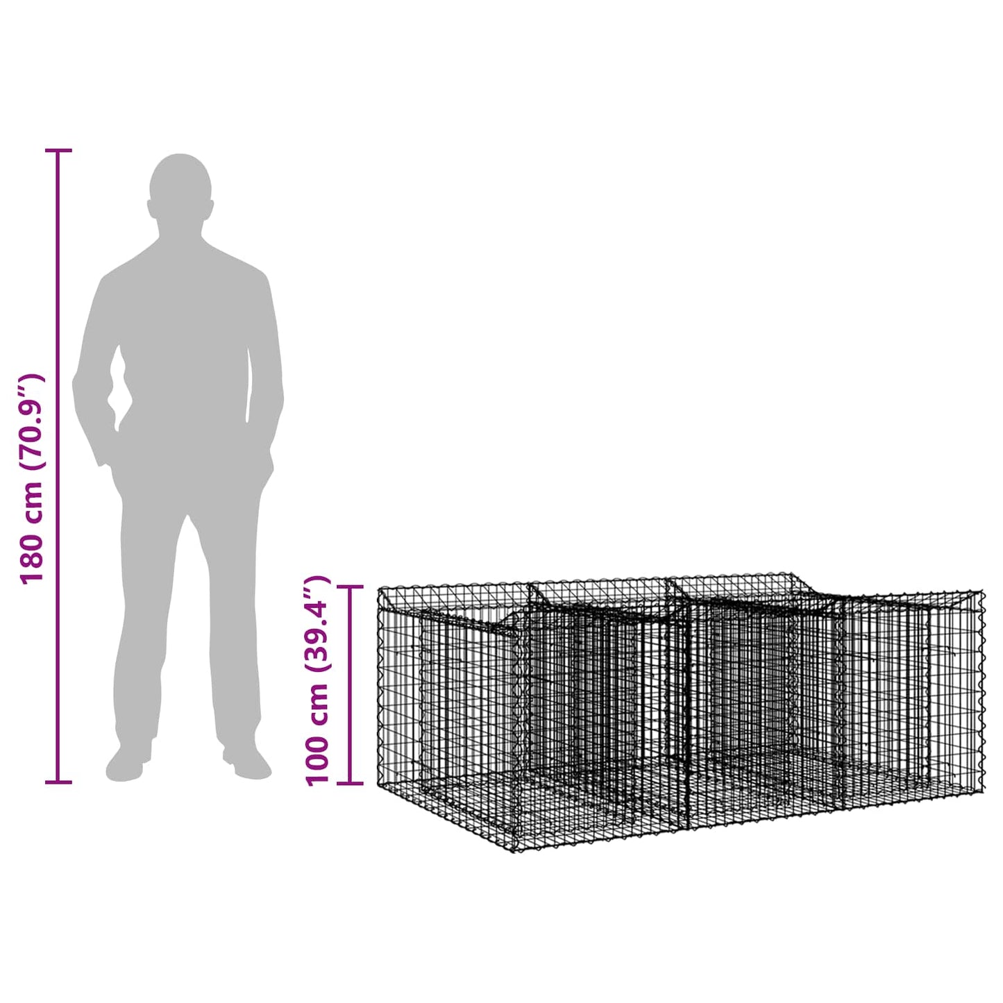 Gabion Raised Bed Silver