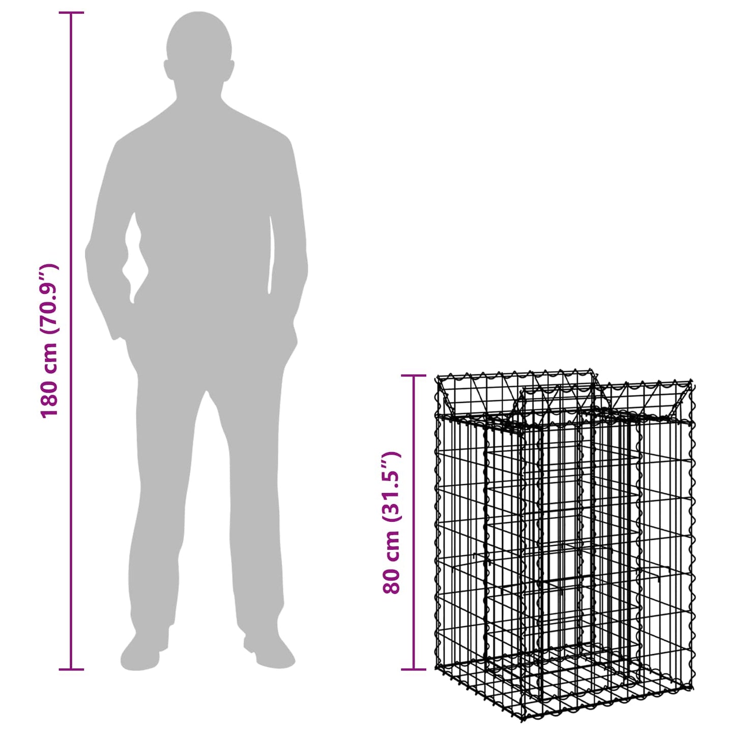 Gabion Raised Bed Silver