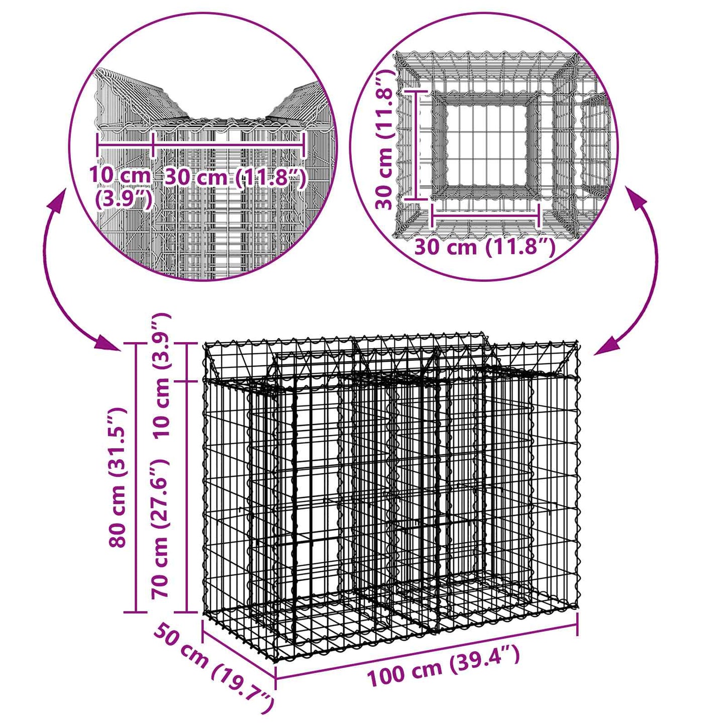Gabion Raised Bed Silver