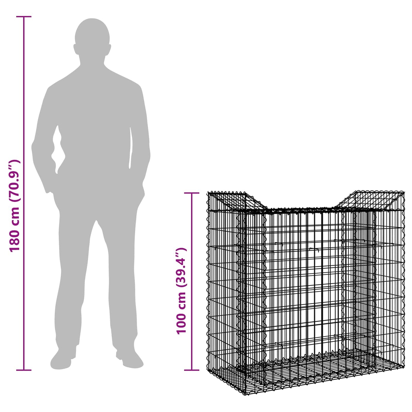 Gabion Raised Bed Silver