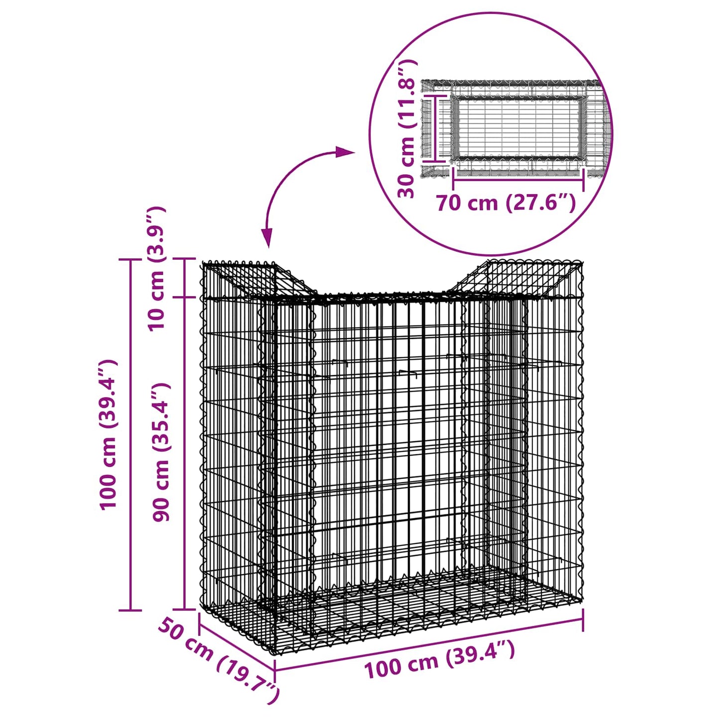 Gabion Raised Bed Silver