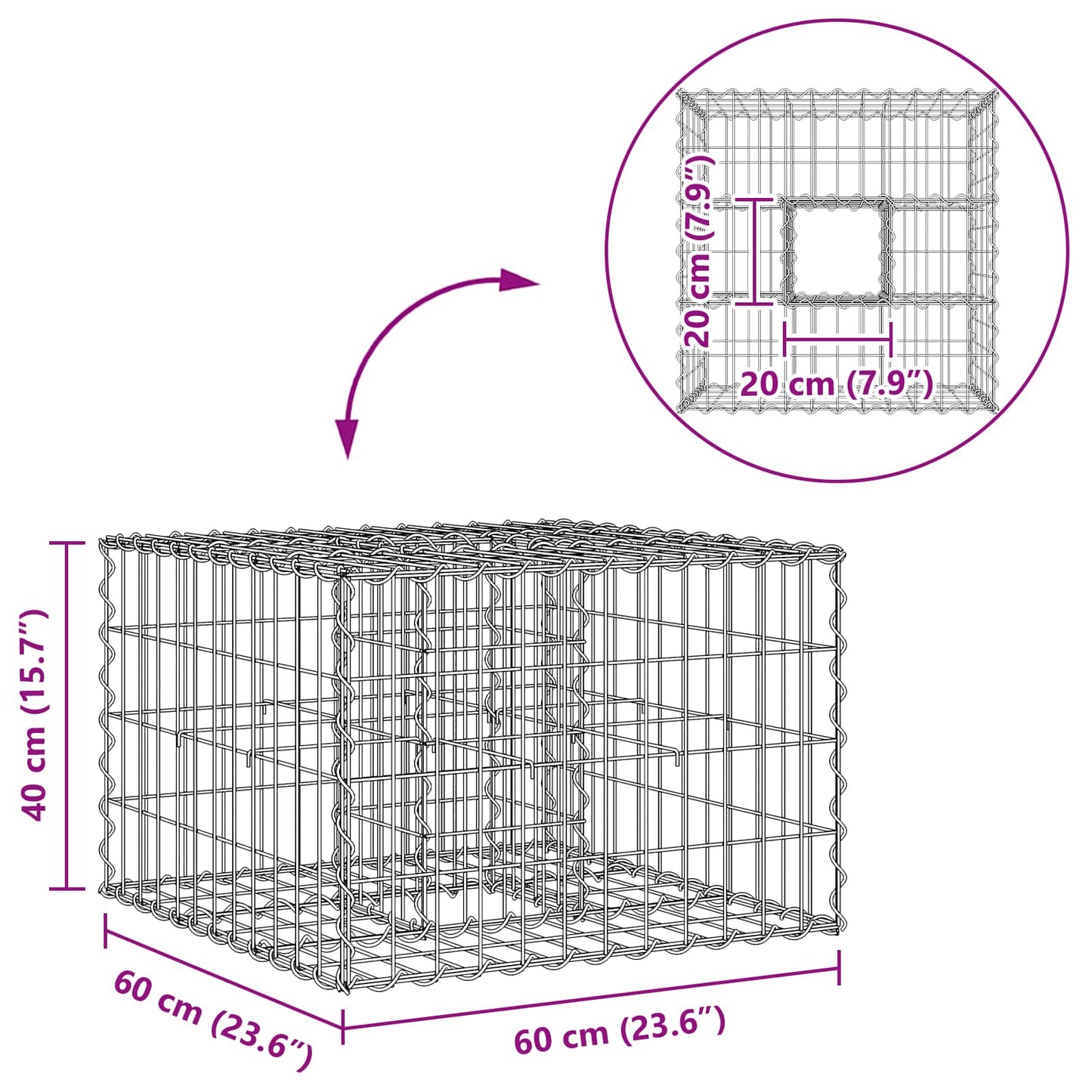 Gabion Raised Bed Silver