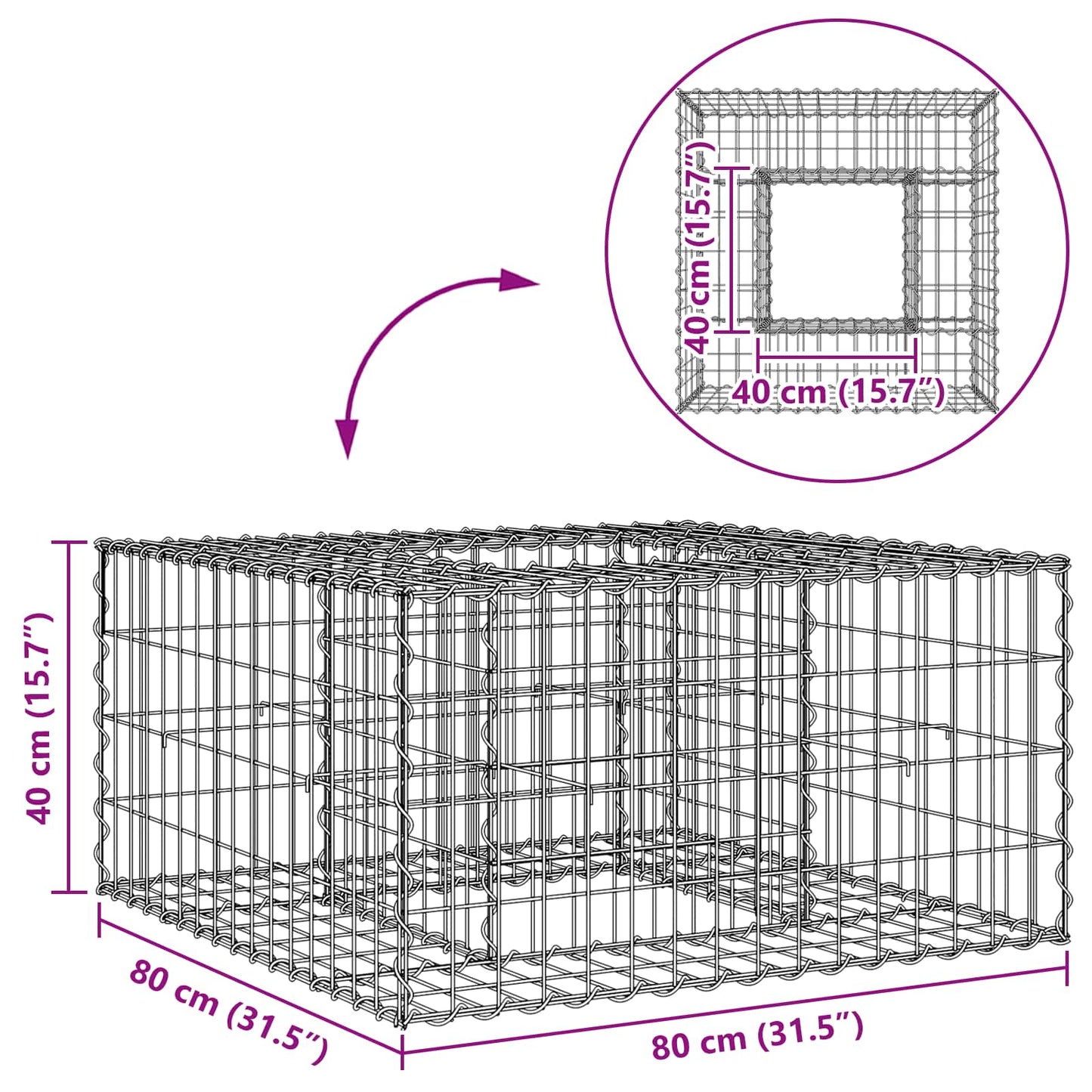Gabion Raised Bed Silver