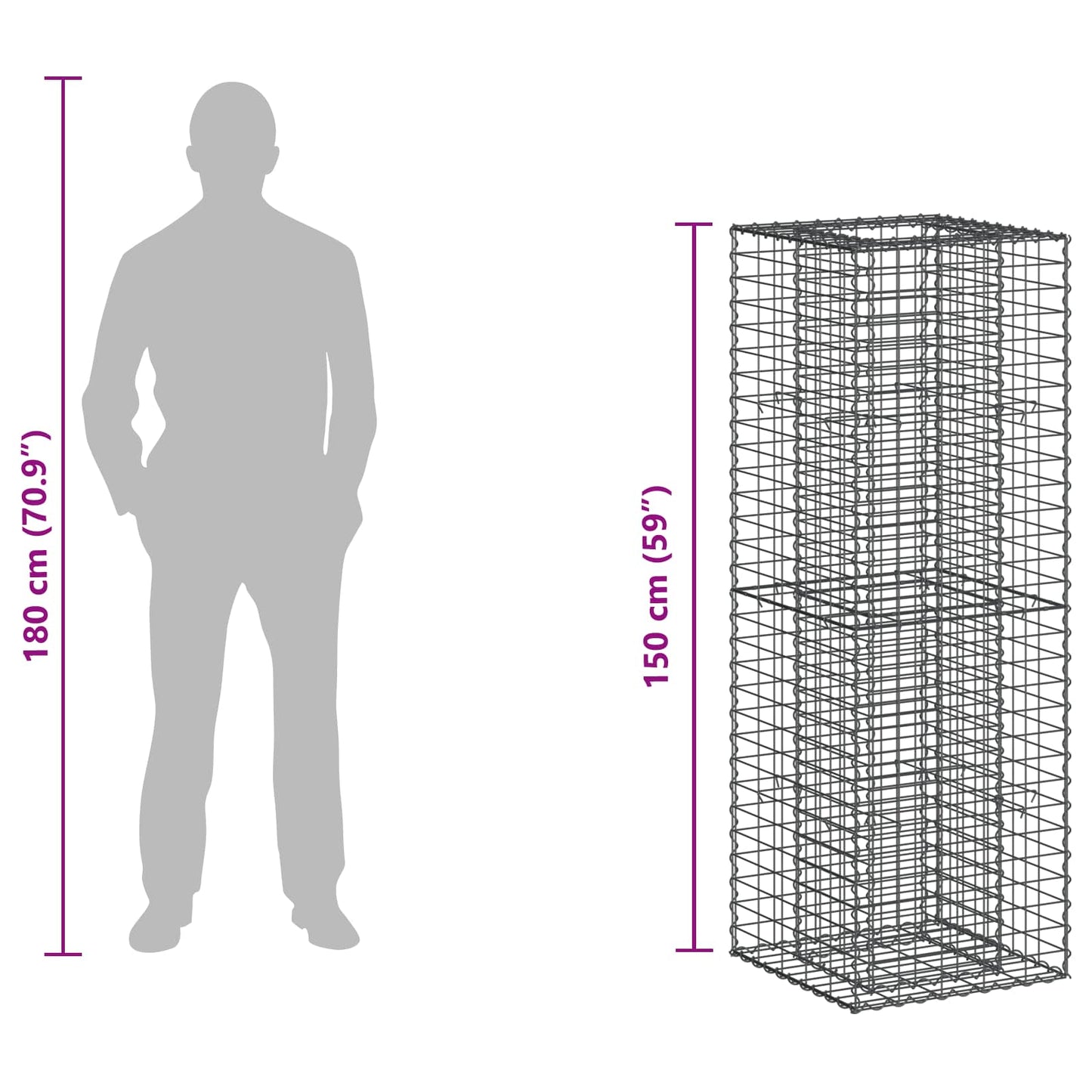 Gabion Raised Bed Silver