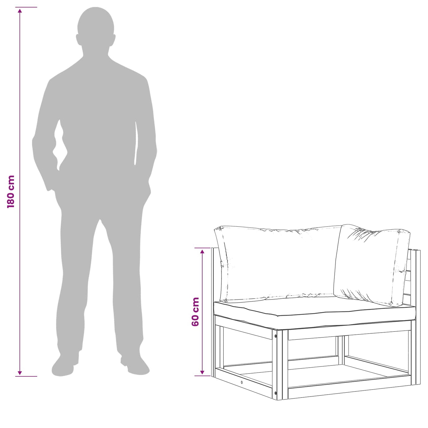 2 pcs Sectional Corner Sofa with Cushions