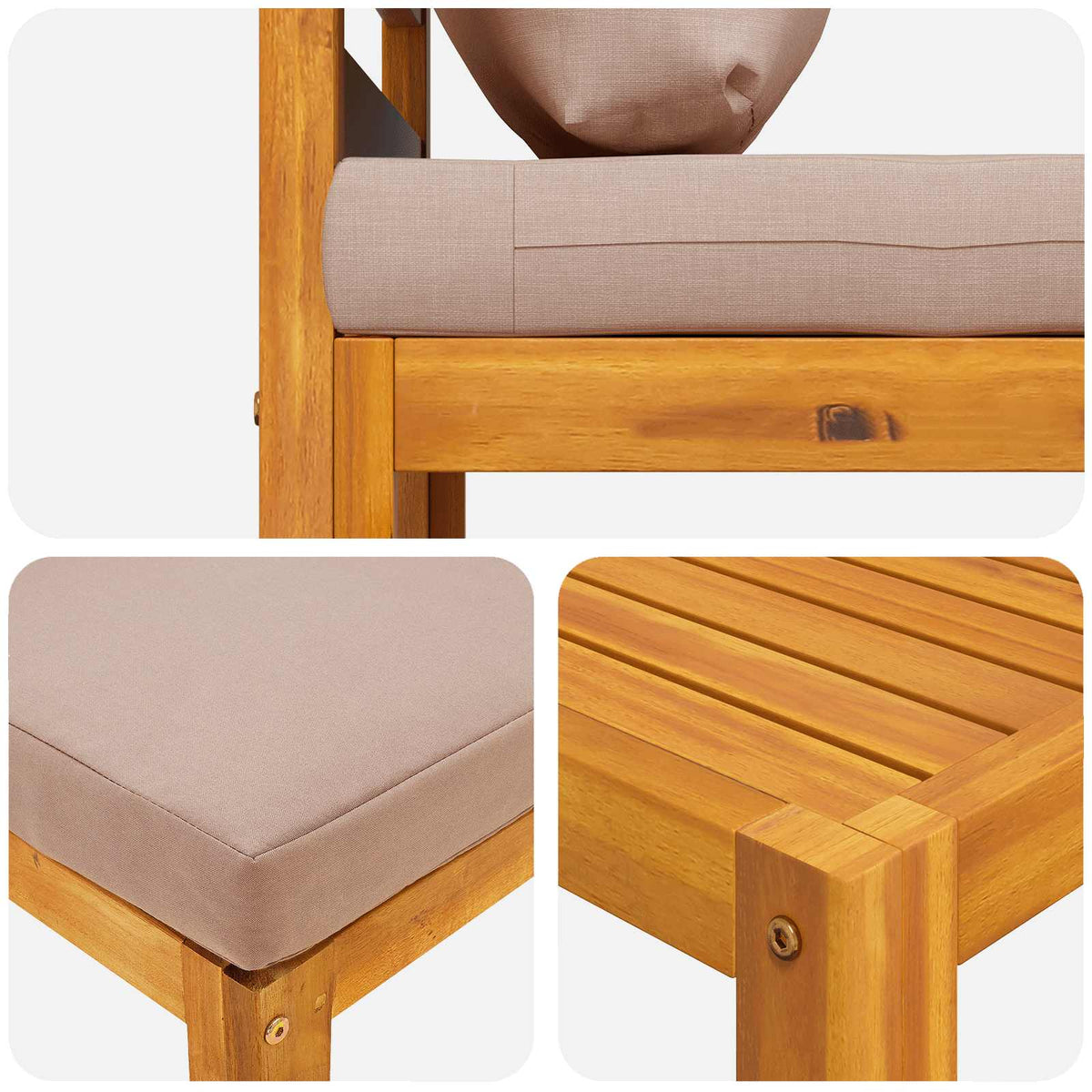 Sectional Sofa Set with Cushions 3 pcs 2-Seater