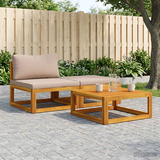 Sectional Sofa Set with Cushions 3 pcs 2-Seater