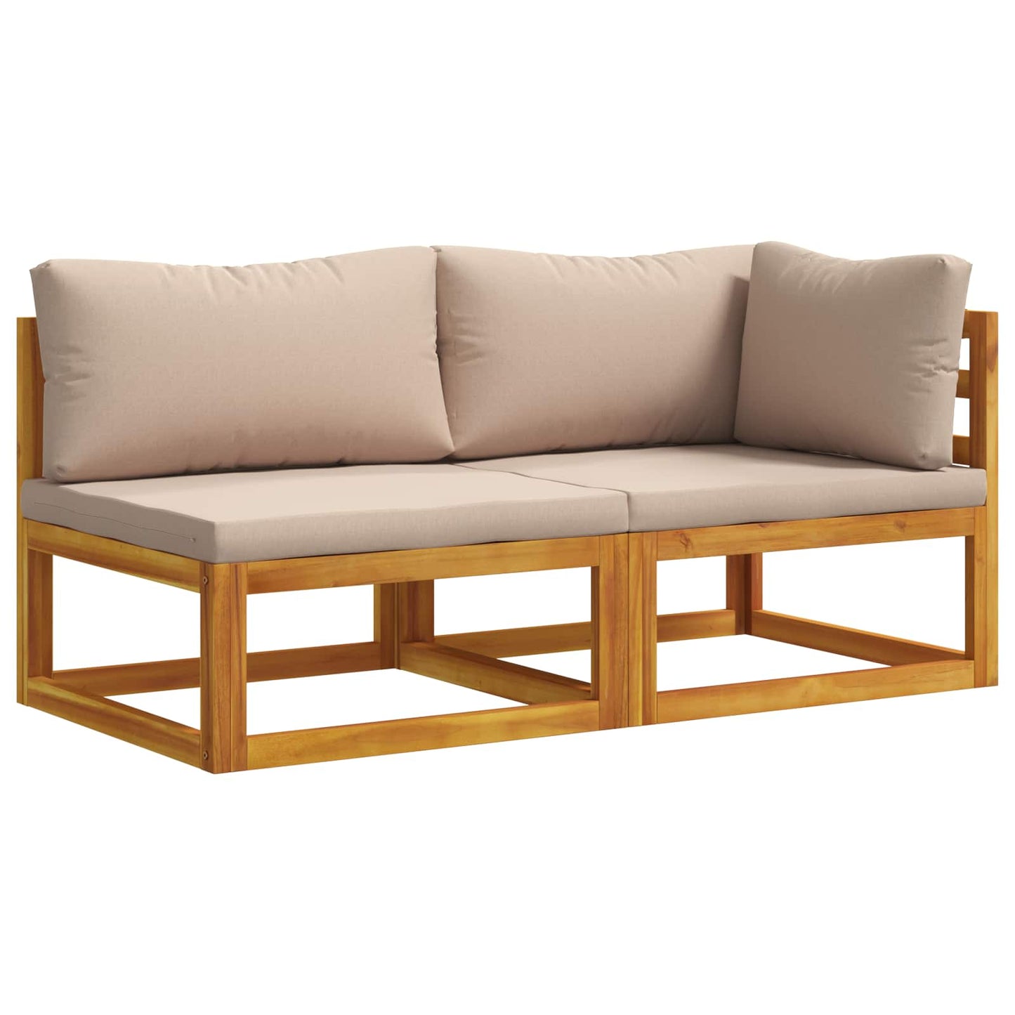 Sectional Corner Sofa with Cushions Natural