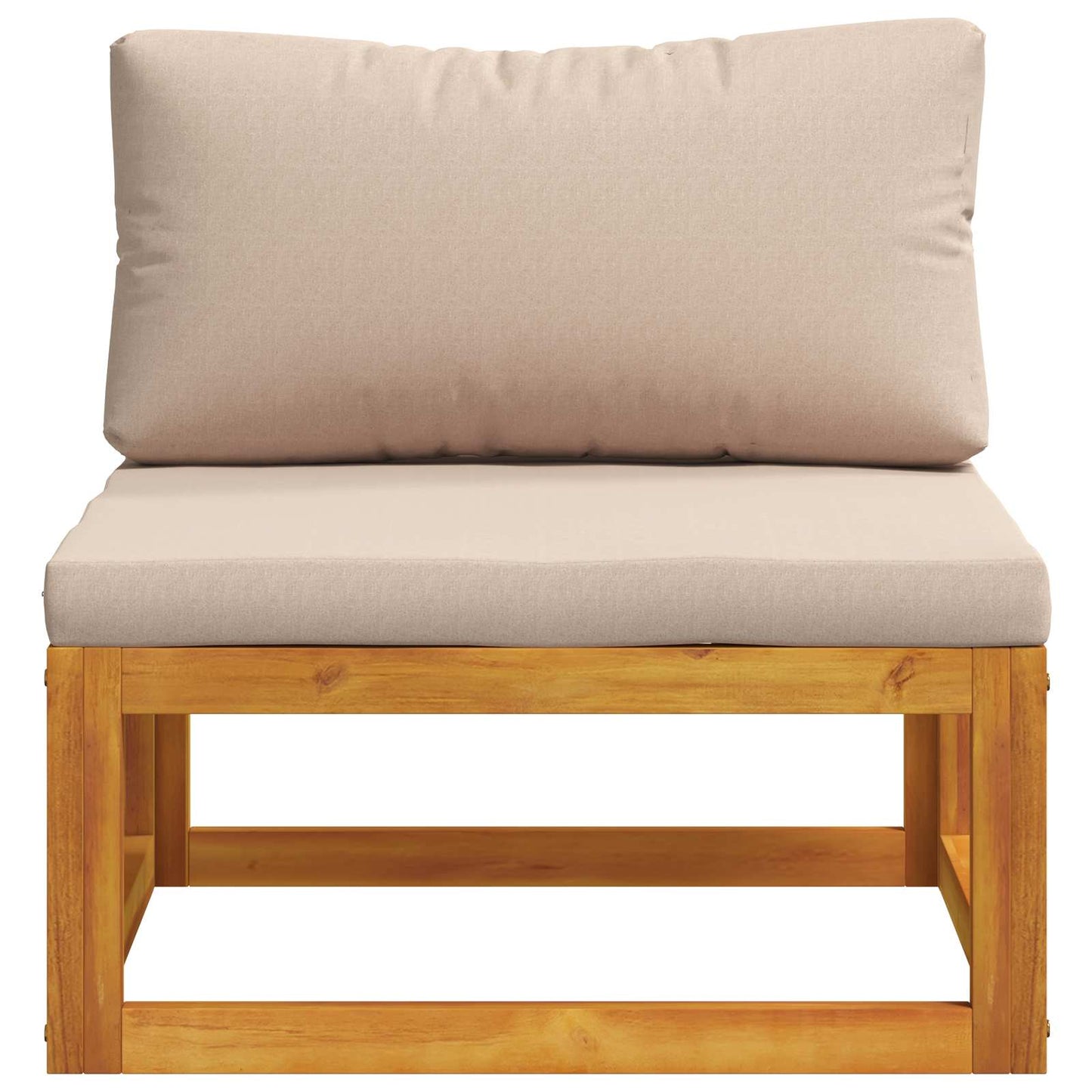 Sectional Middle Sofa with Cushions 100% polyester Solid Acacia