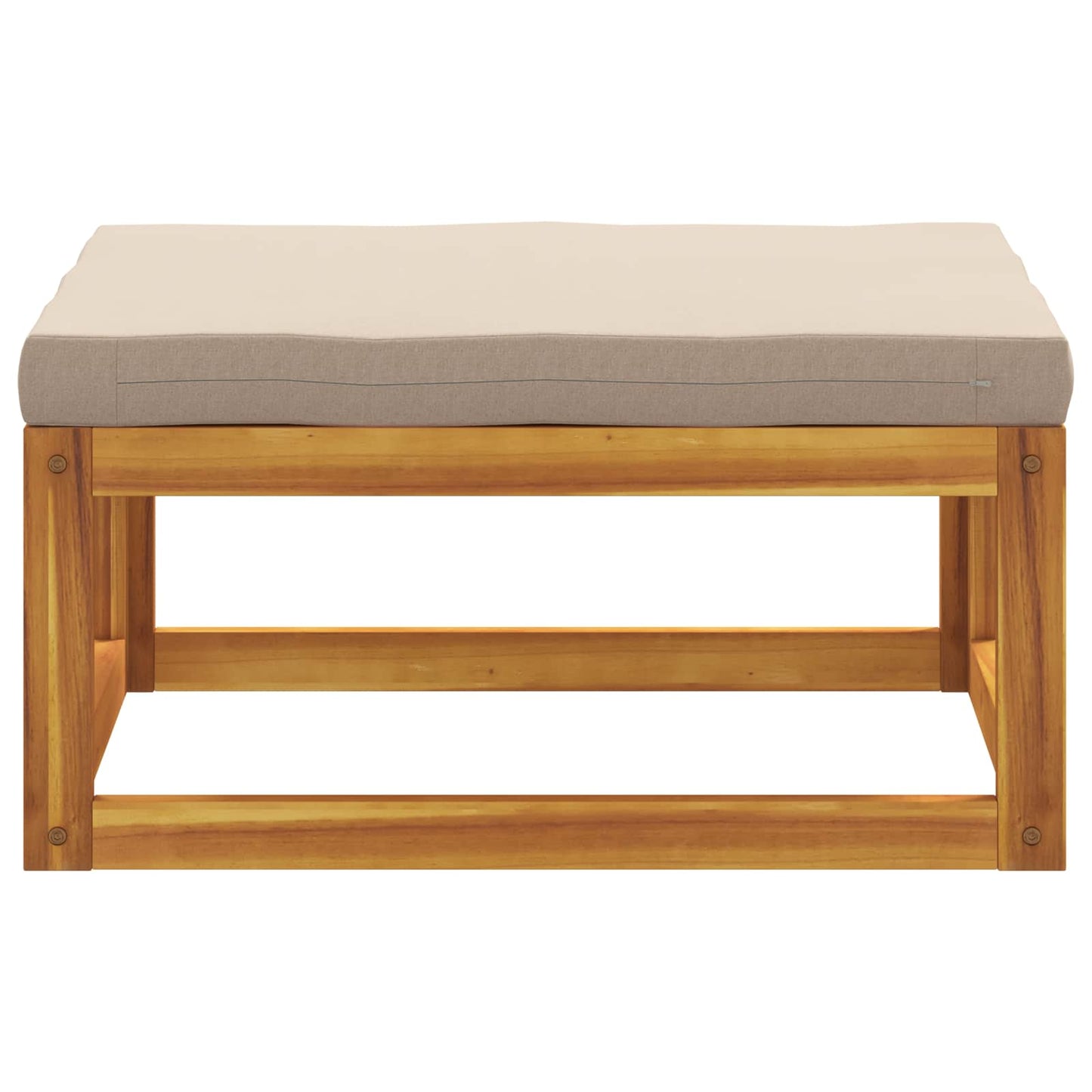 Sectional Footrest with Cushions 100% polyester Solid Acacia
