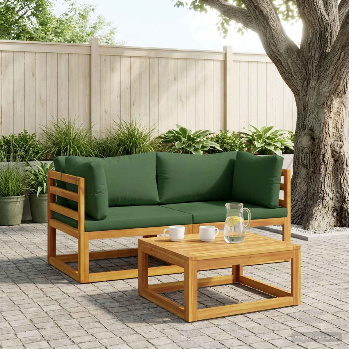Sectional Corner Sofa with Cushions 2 pcs 2-Seater