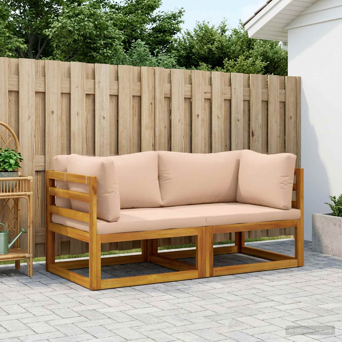 Sectional Corner Sofa with Cushions 2 pcs 2-Seater