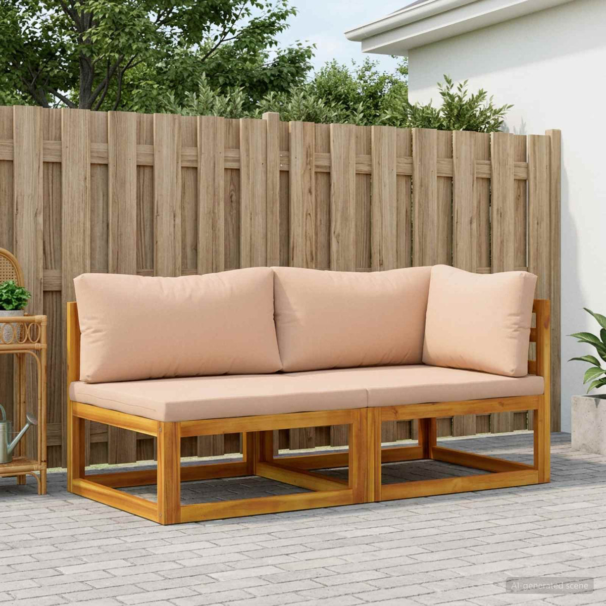 Sectional Sofa Set with Cushions 2 pcs 2-Seater