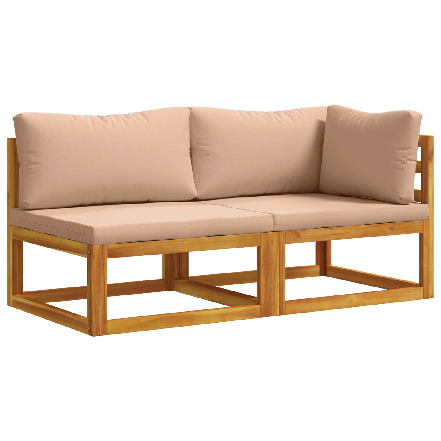 Sectional Corner Sofa with Cushions Natural