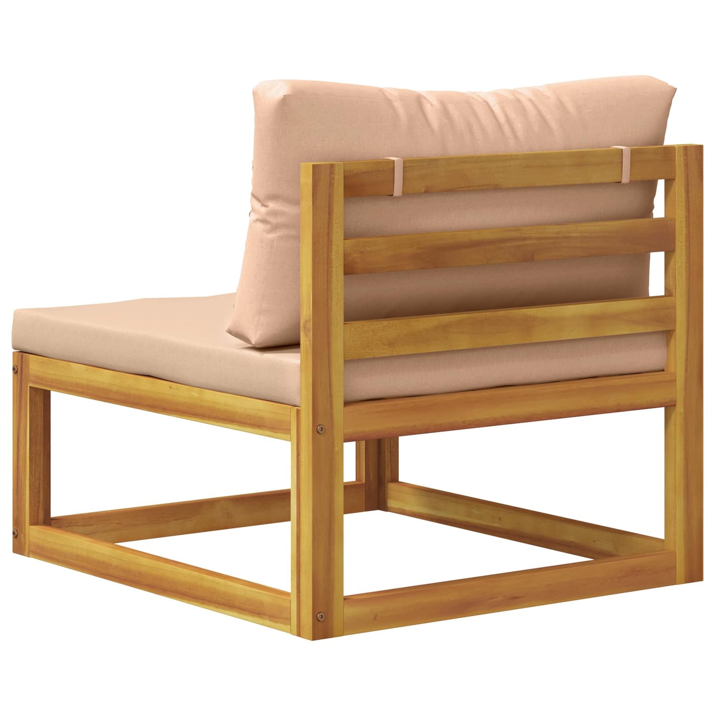 Sectional Middle Sofa with Cushions 100% polyester Solid Acacia