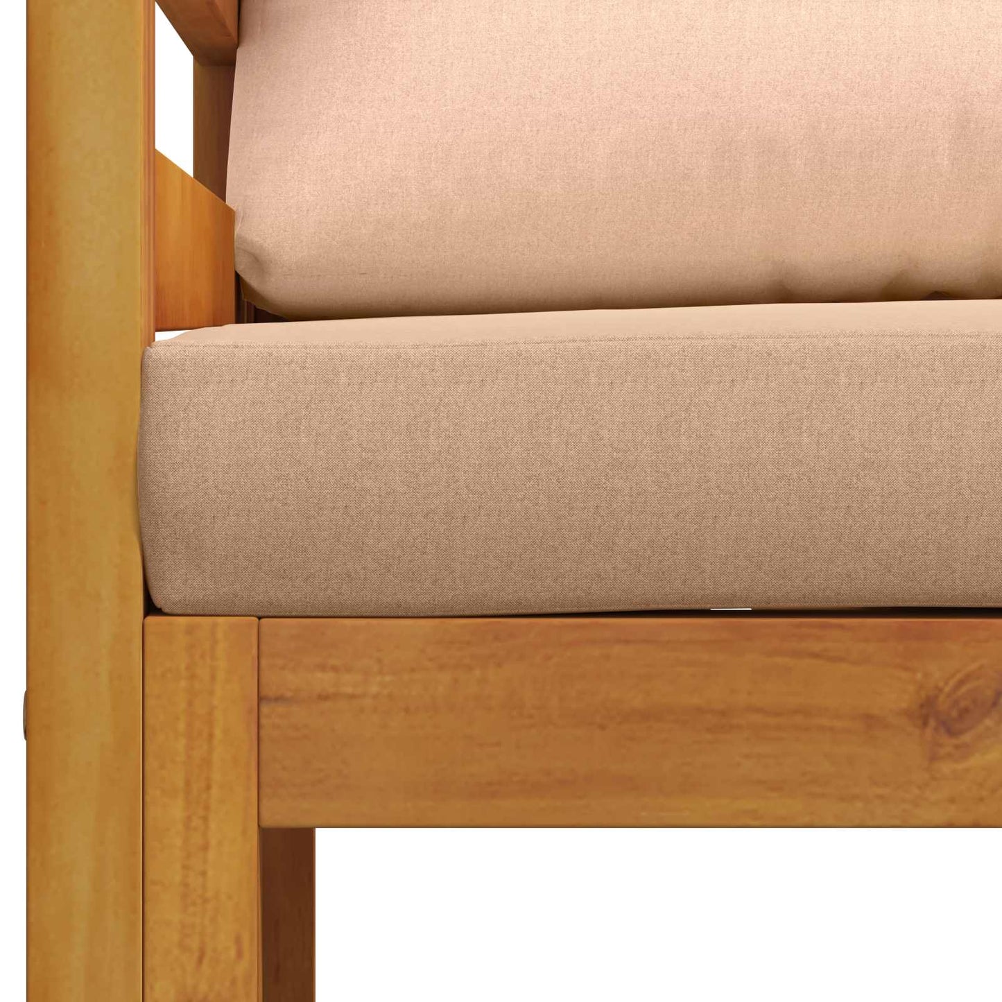 Sectional Armchair with Cushions 100% polyester Solid Acacia