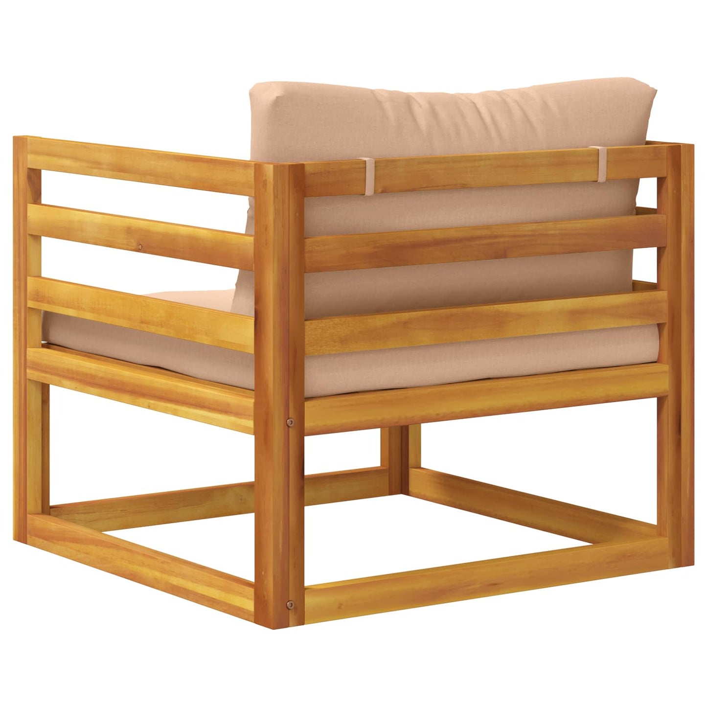 Sectional Armchair with Cushions 100% polyester Solid Acacia