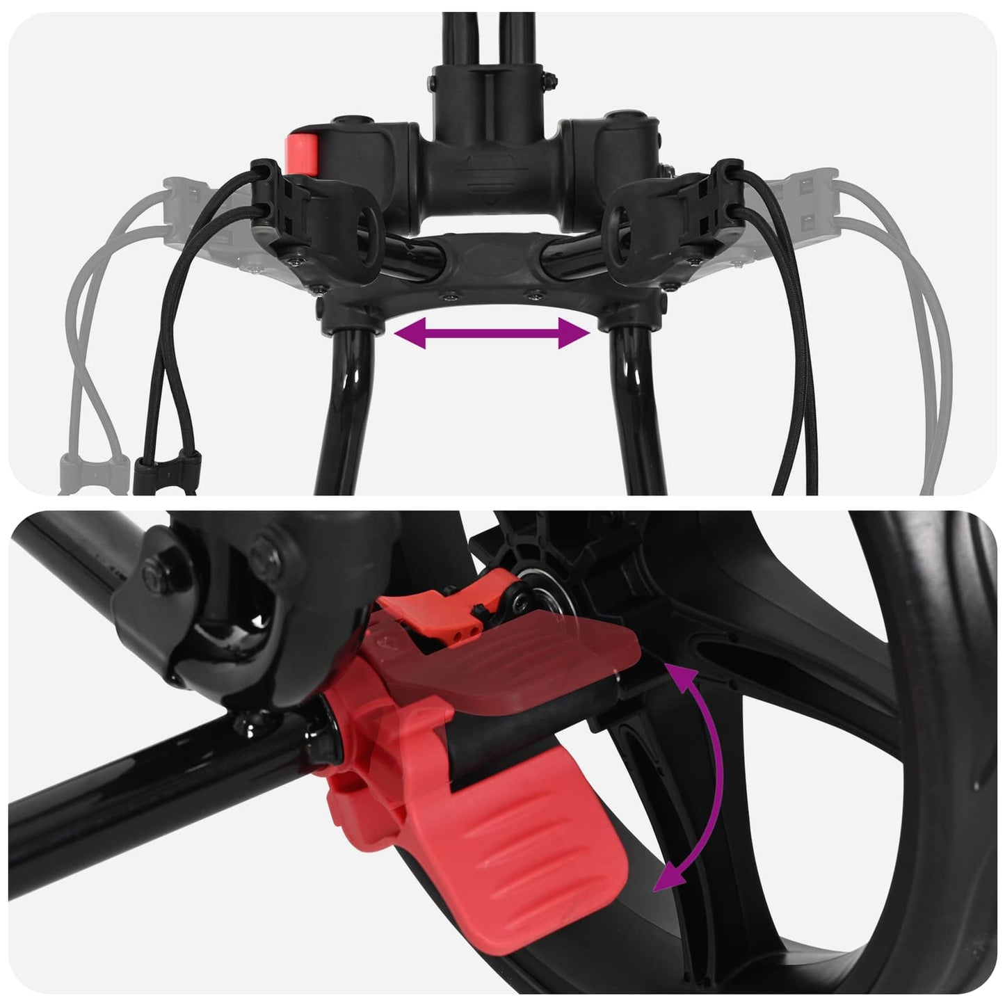 Golf Trolley Black Iron Foldable