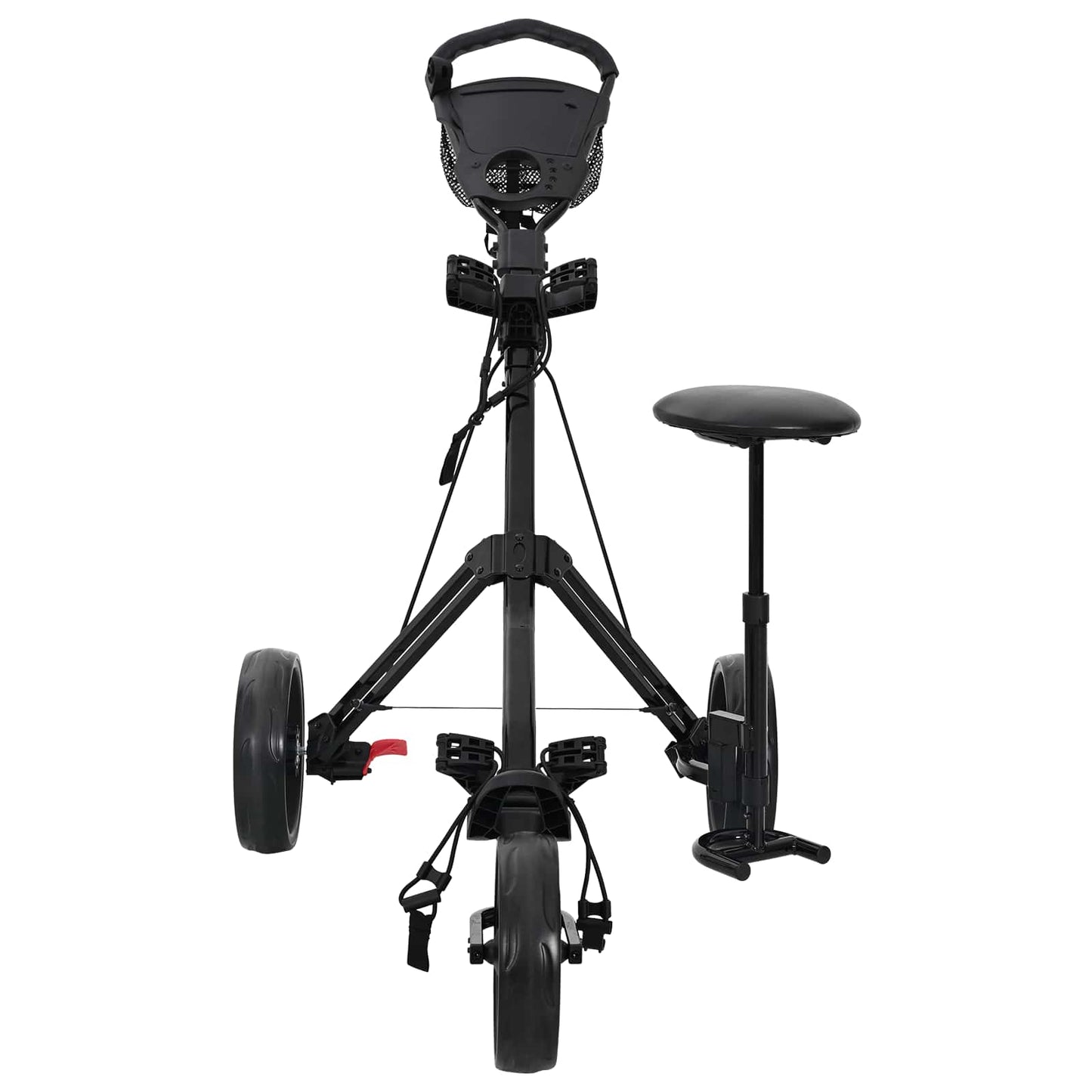 Golf Trolley with Seat Folding Black 95 x 69 x 114 cm Iron