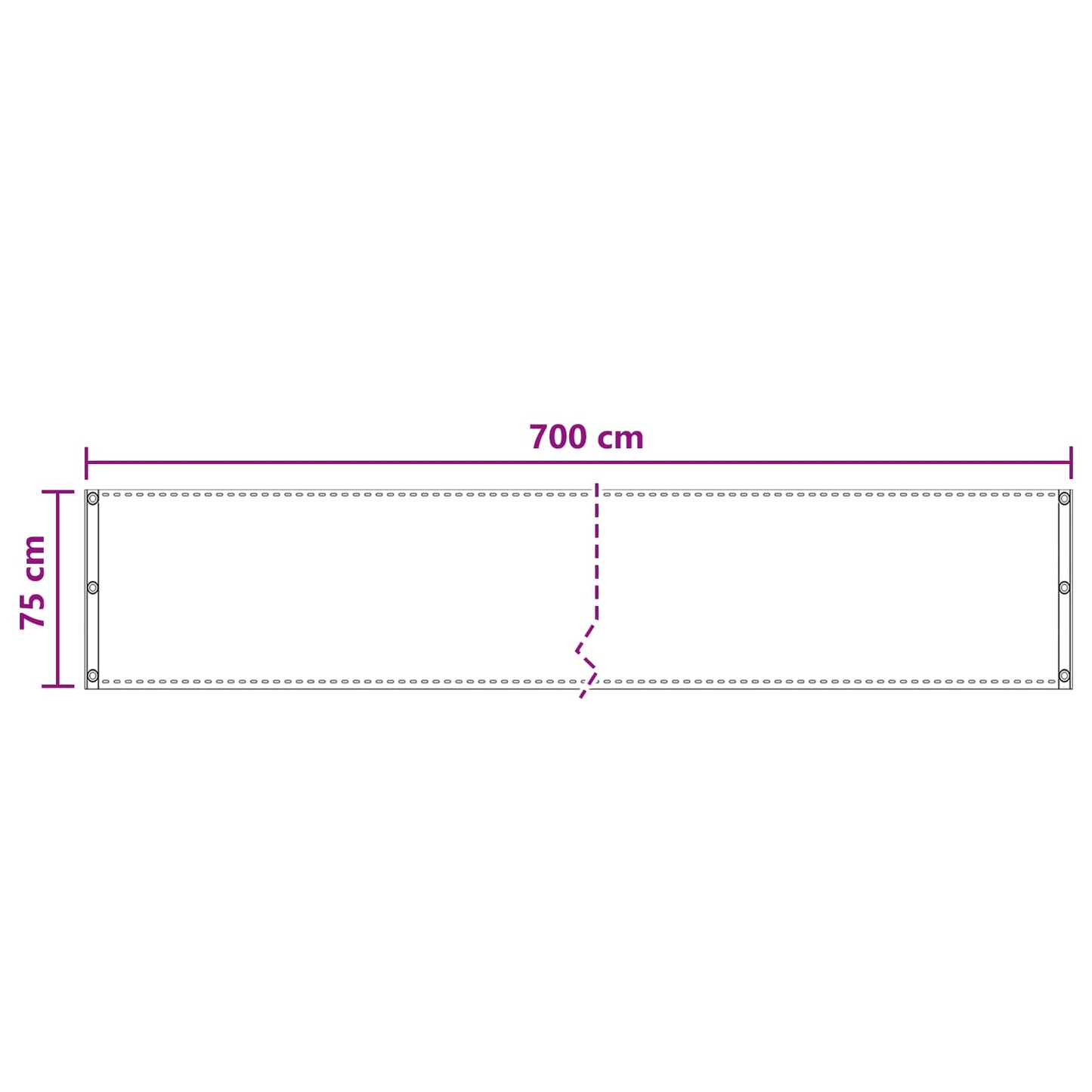 Balcony Screen Anthracite 75 x 700 cm HDPE and Aluminium