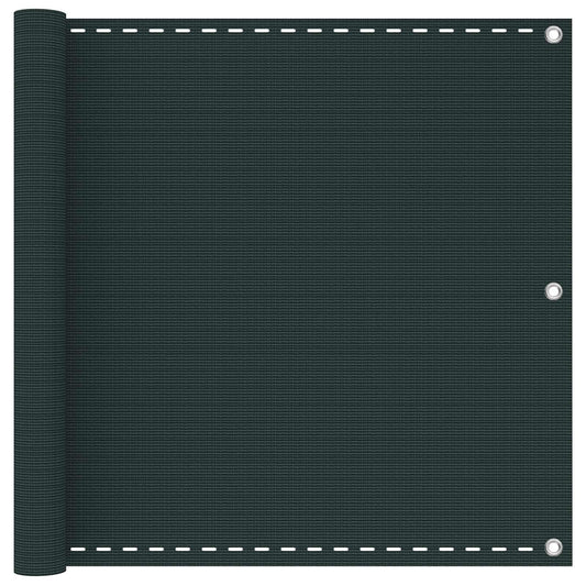 Balcony Screen Dark Green 90 x 700 cm HDPE and Aluminium