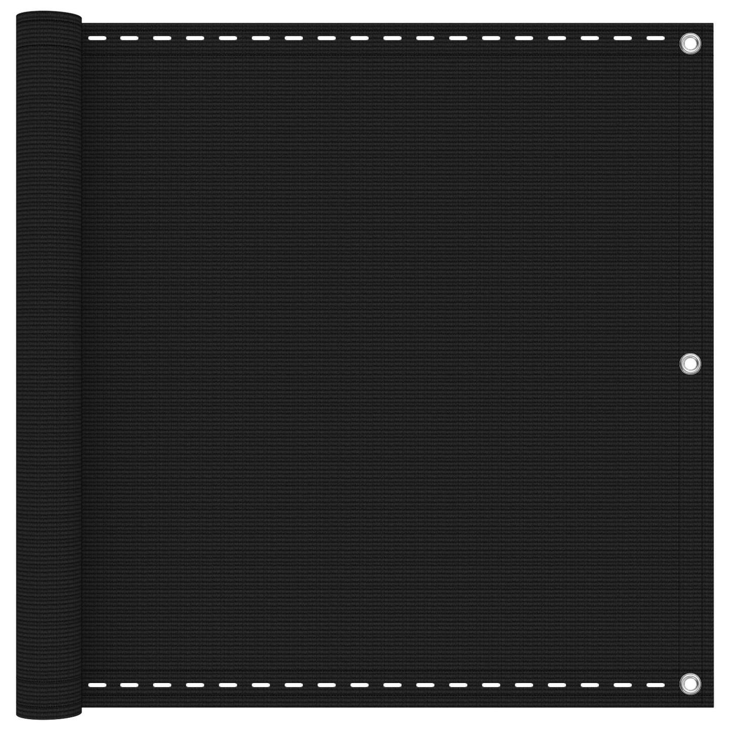 Balcony Screen Black 75 x 800 cm HDPE and Aluminium