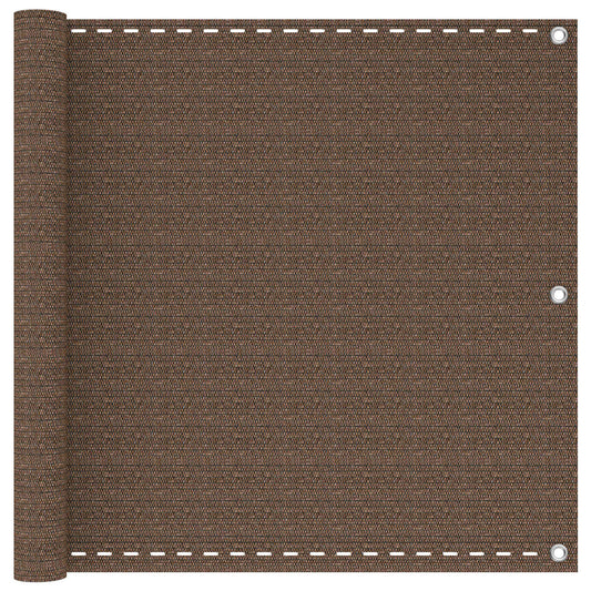 Balcony Screen Brown 75 x 700 cm HDPE and Aluminium