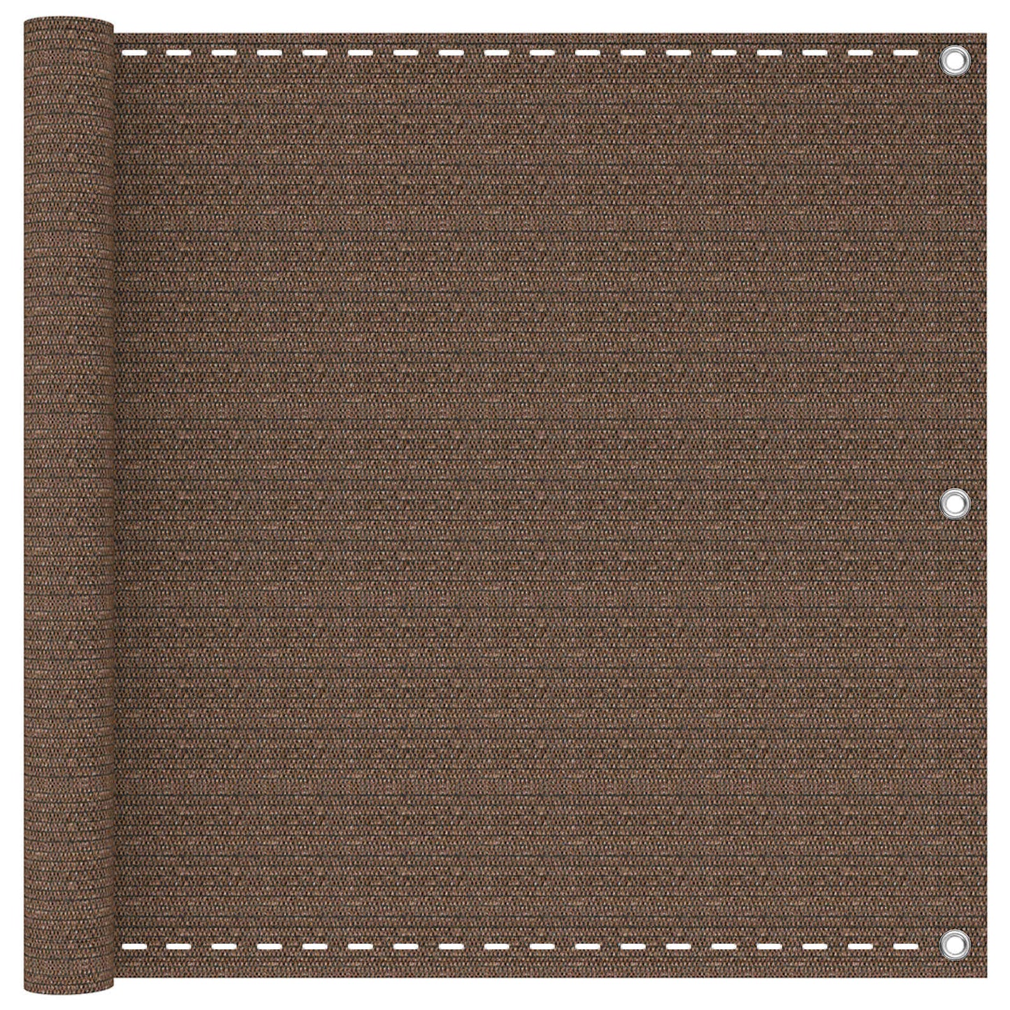 Balcony Screen Brown 90 x 1000 cm HDPE and Aluminium