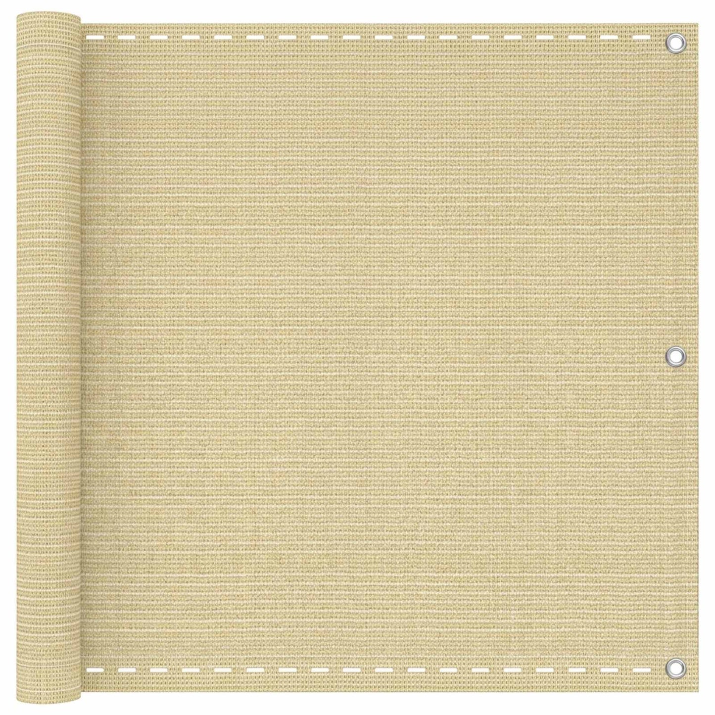 Balcony Screen Beige 90 x 1000 cm HDPE and Aluminium