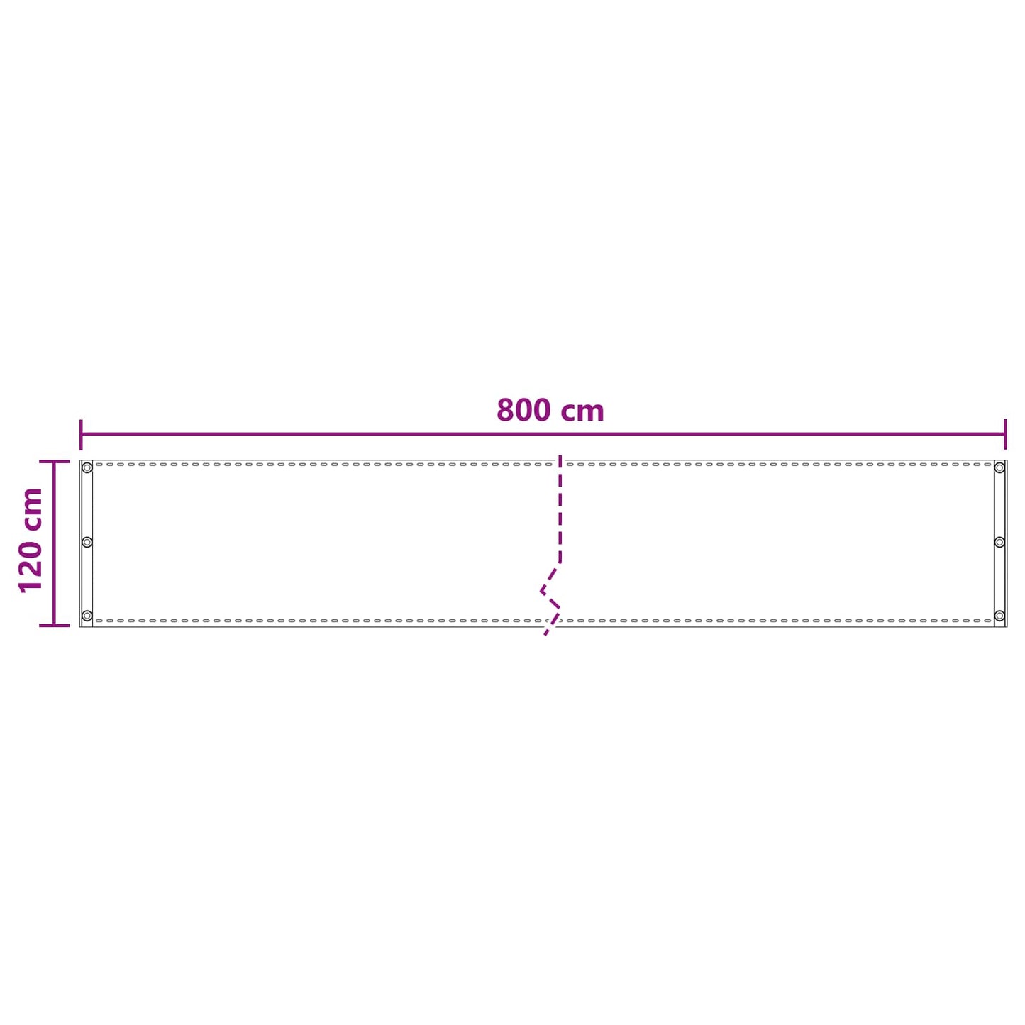 Balcony Screen Cream 120 x 800 cm HDPE and Aluminium
